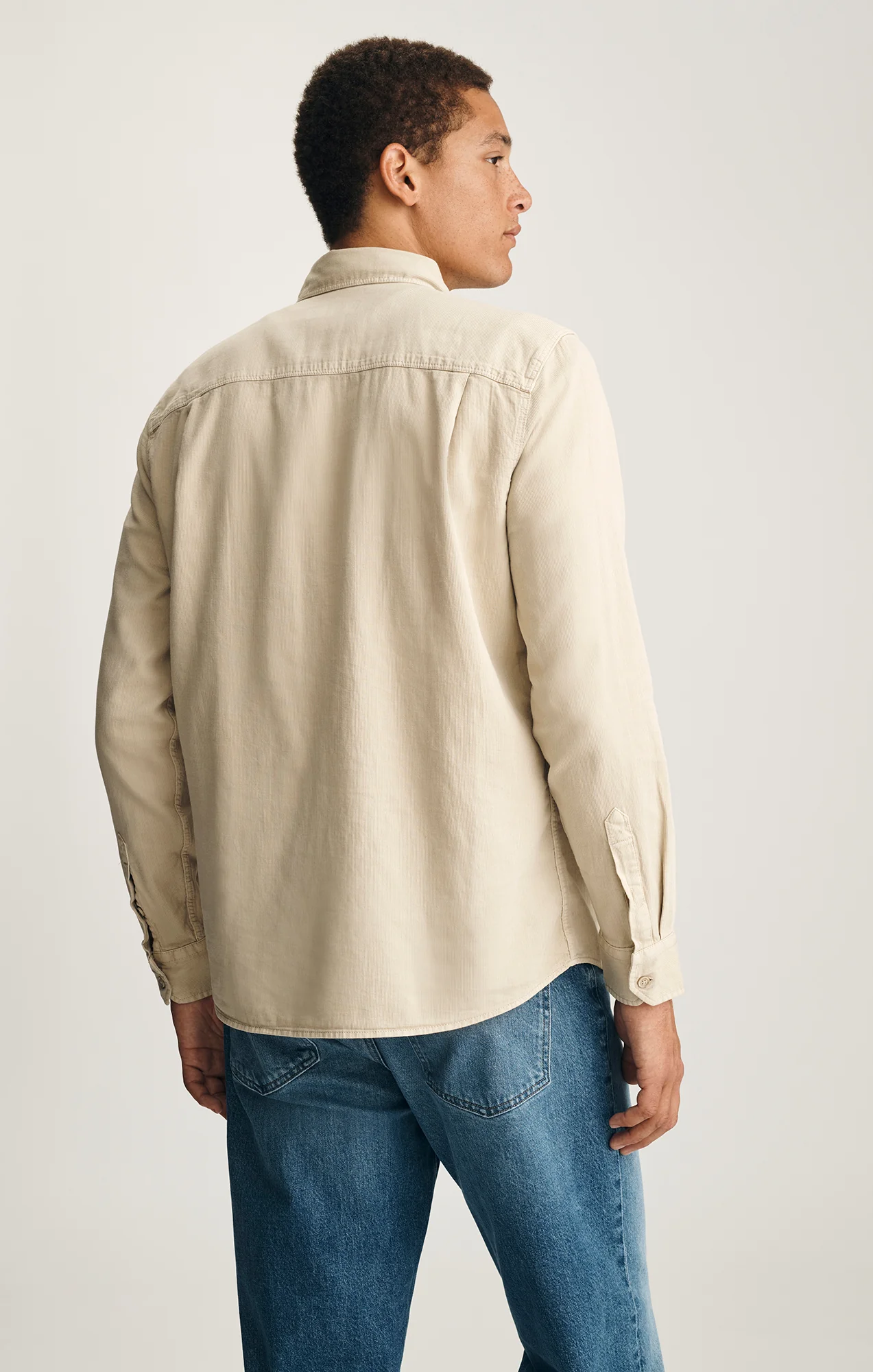 LONG SLEEVE BUTTON-UP SHIRT IN PEYOTE - Image 4
