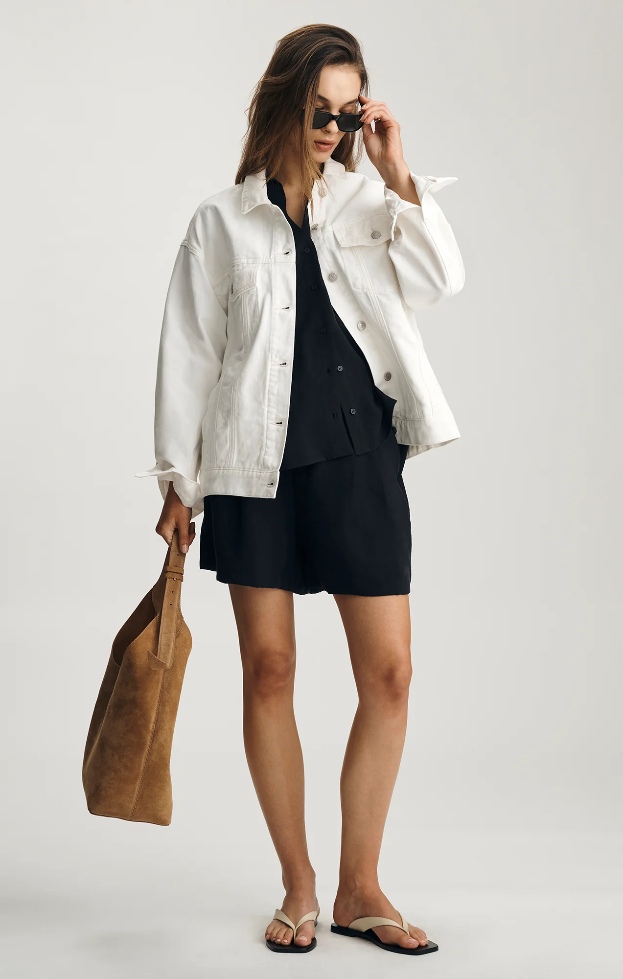 LUNA DENIM JACKET IN OFF WHITE DENIM - Image 5