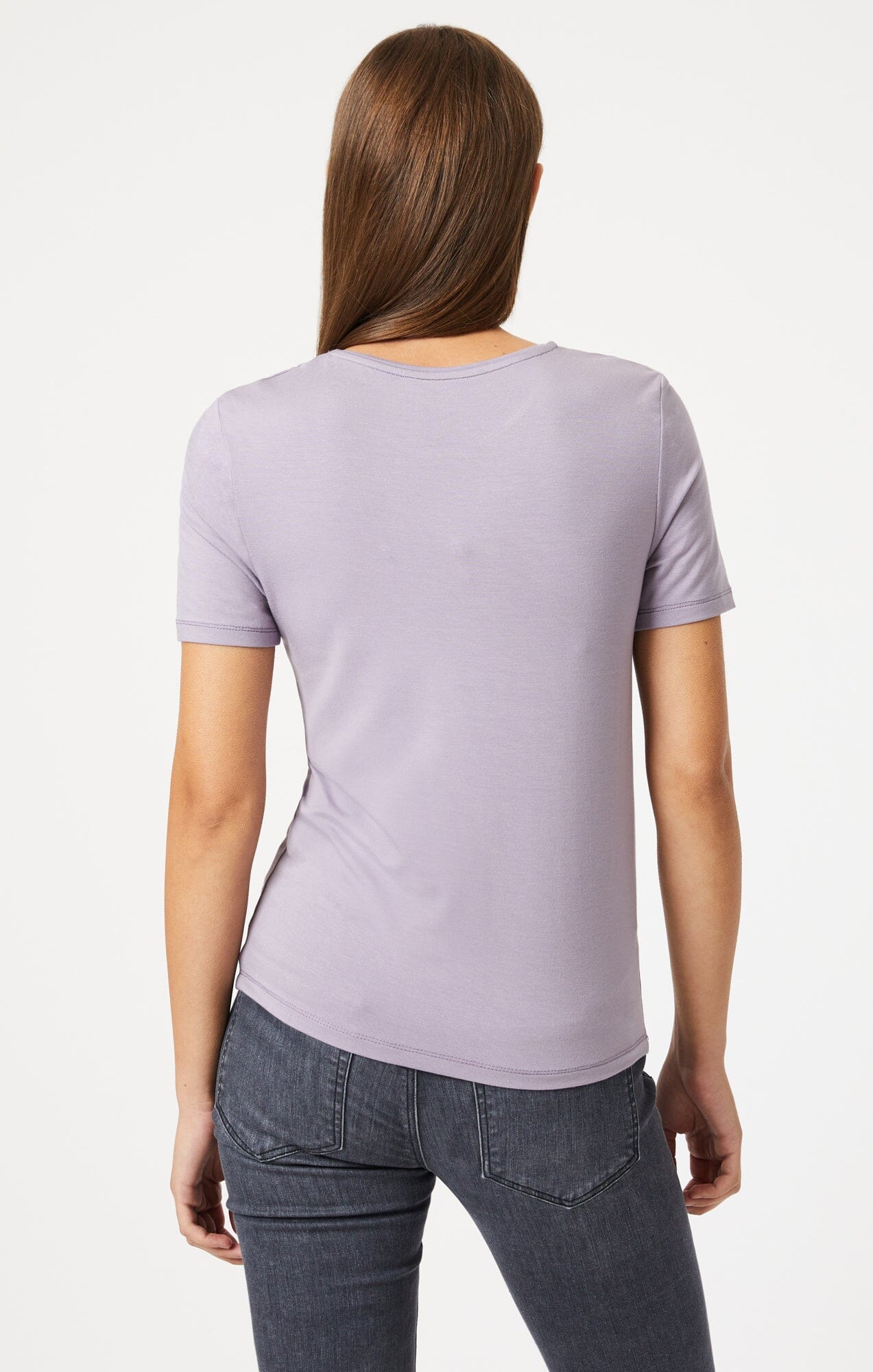LUXE CREW NECK T-SHIRT IN LAVENDER GRAY - Image 3