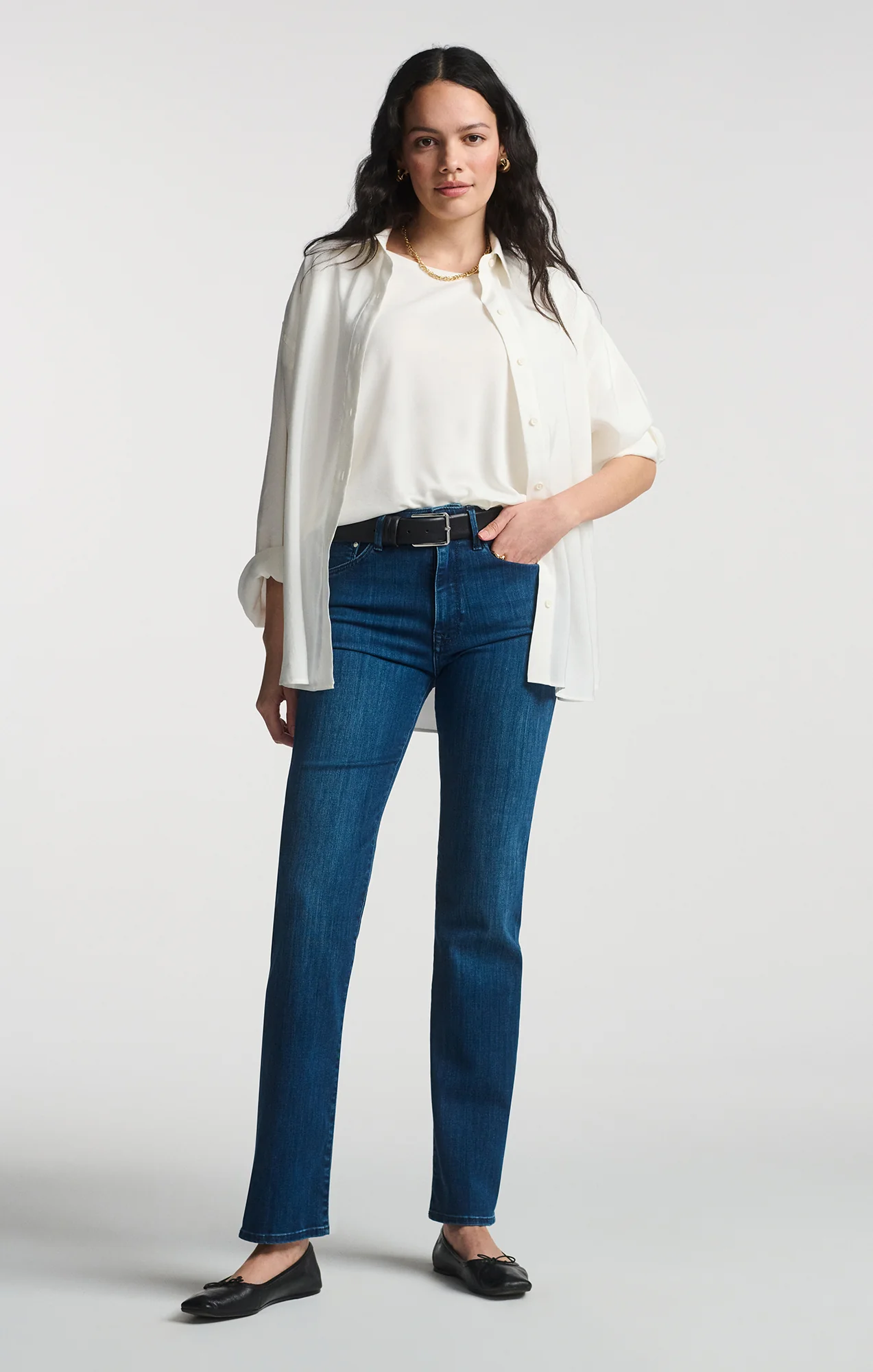 LUXE TOUCH BUTTON-UP SHIRT IN ANTIQUE WHITE - Image 4