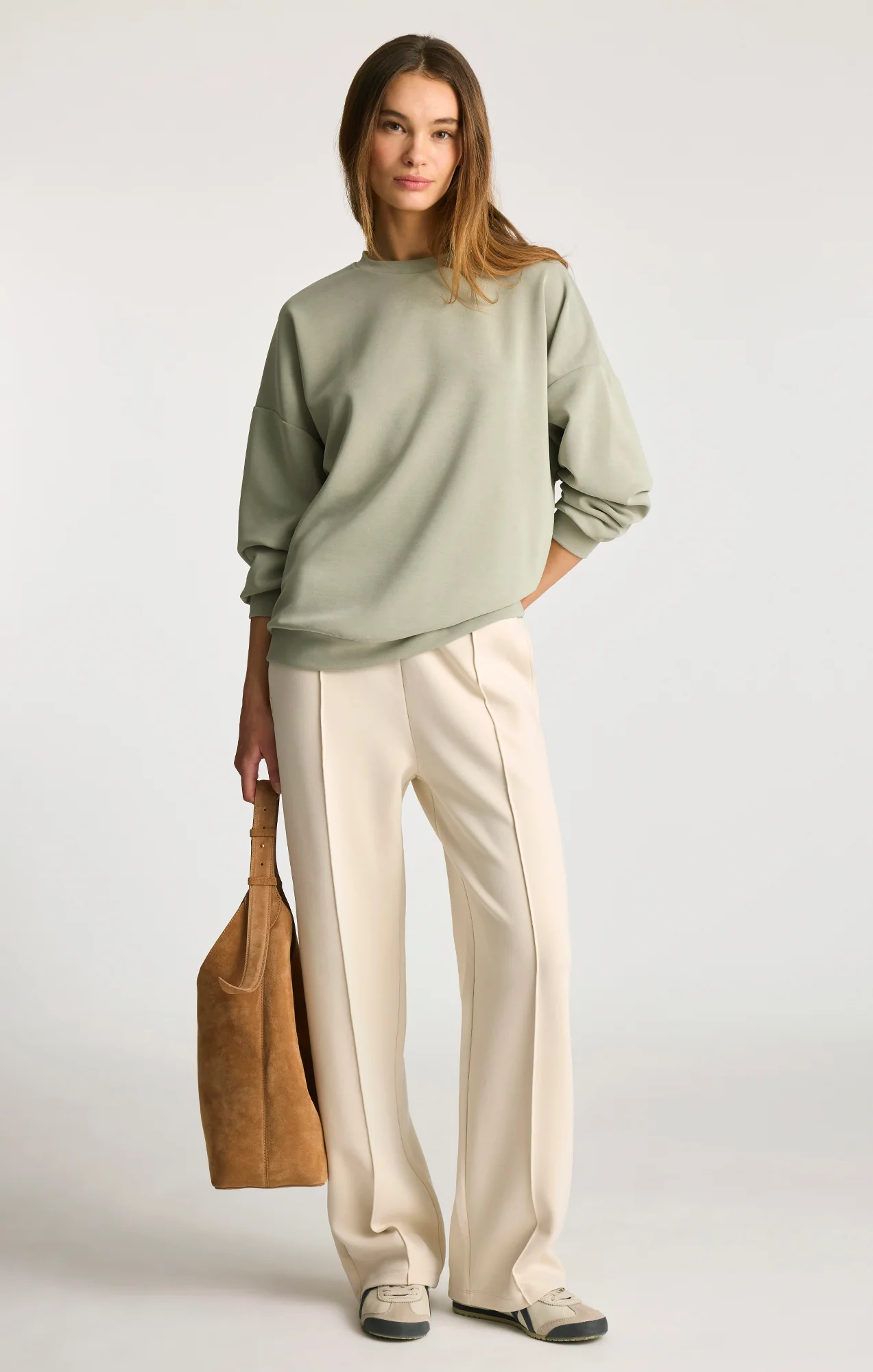 LUXE TOUCH TENCEL™ SWEATSHIRT IN SEAGRASS - Image 5