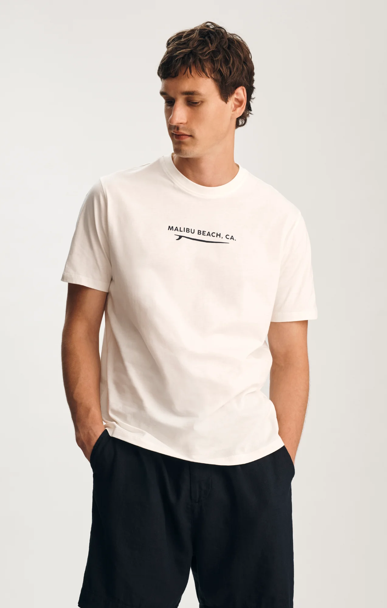 MALIBU GRAPHIC T-SHIRT IN ANTIQUE WHITE