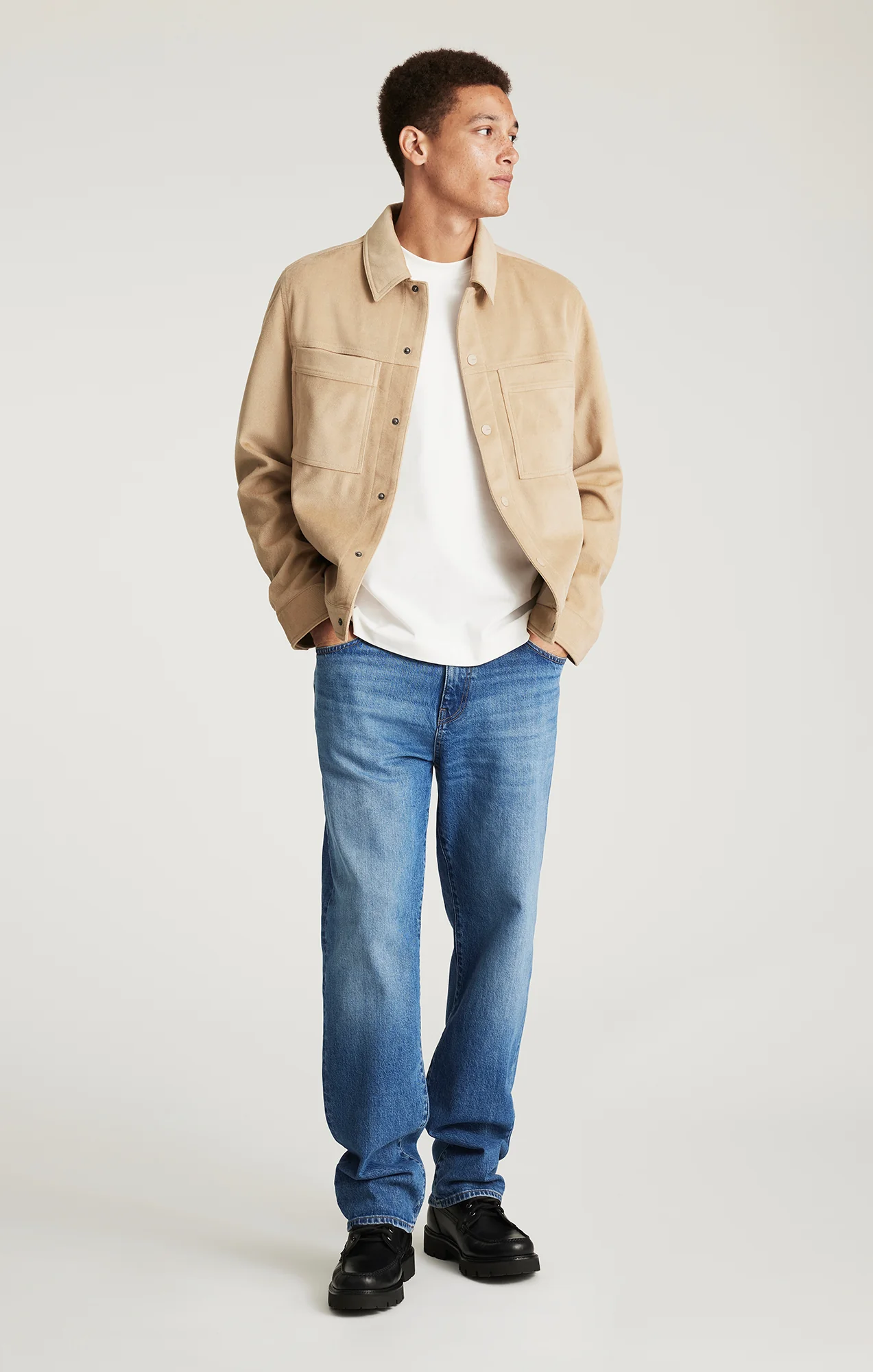 MARCEL LOOSE STRAIGHT LEG IN MID BRUSHED CLASSIC BLUE