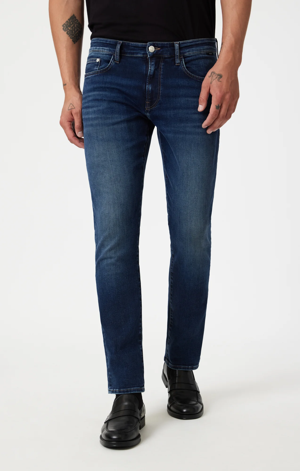 MARCUS SLIM STRAIGHT LEG IN DEEP BRUSHED FEATHER BLUE - Image 3