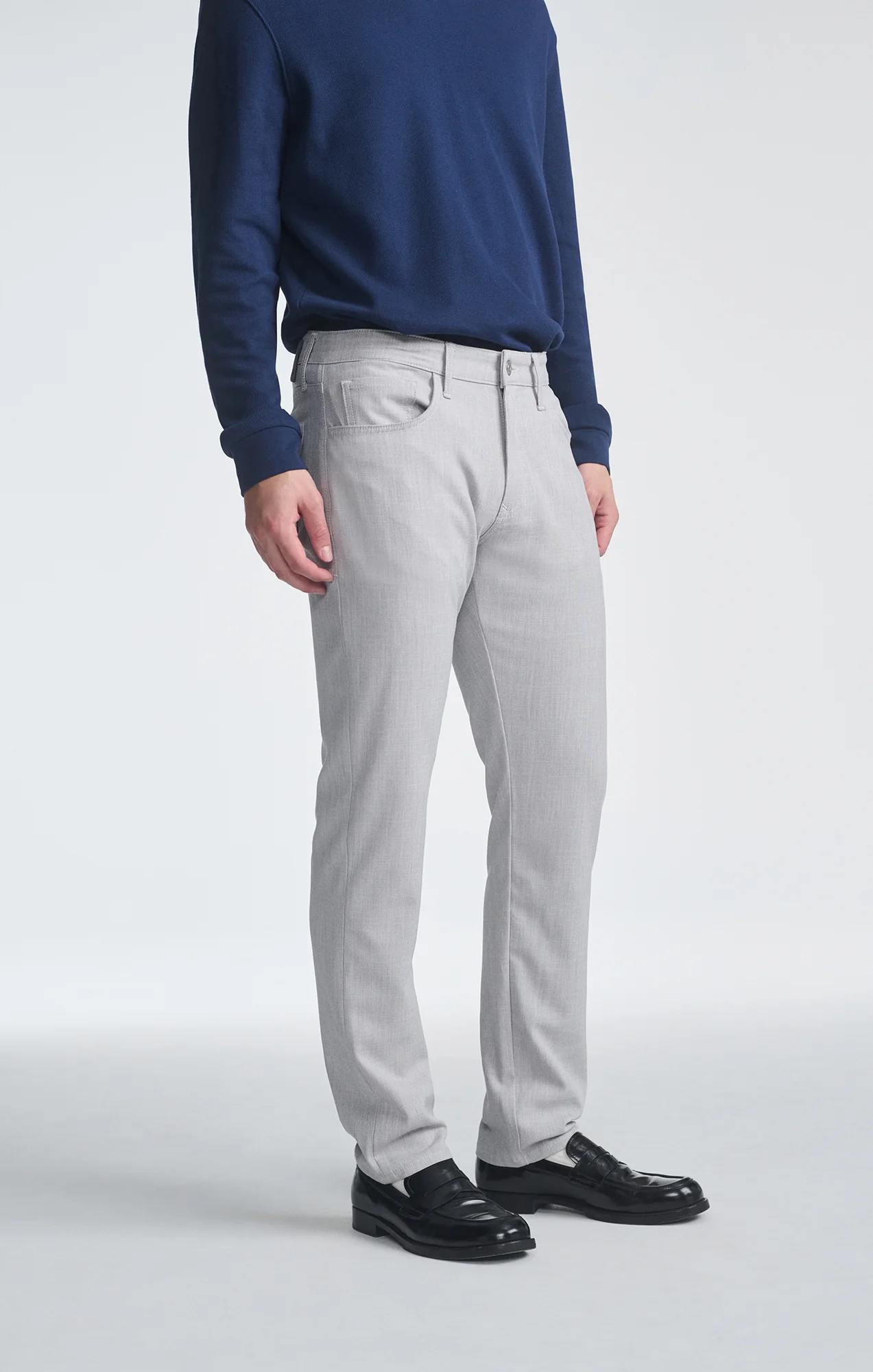 MARCUS SLIM STRAIGHT LEG IN BONE CROSS HATCH TWILL - Image 5