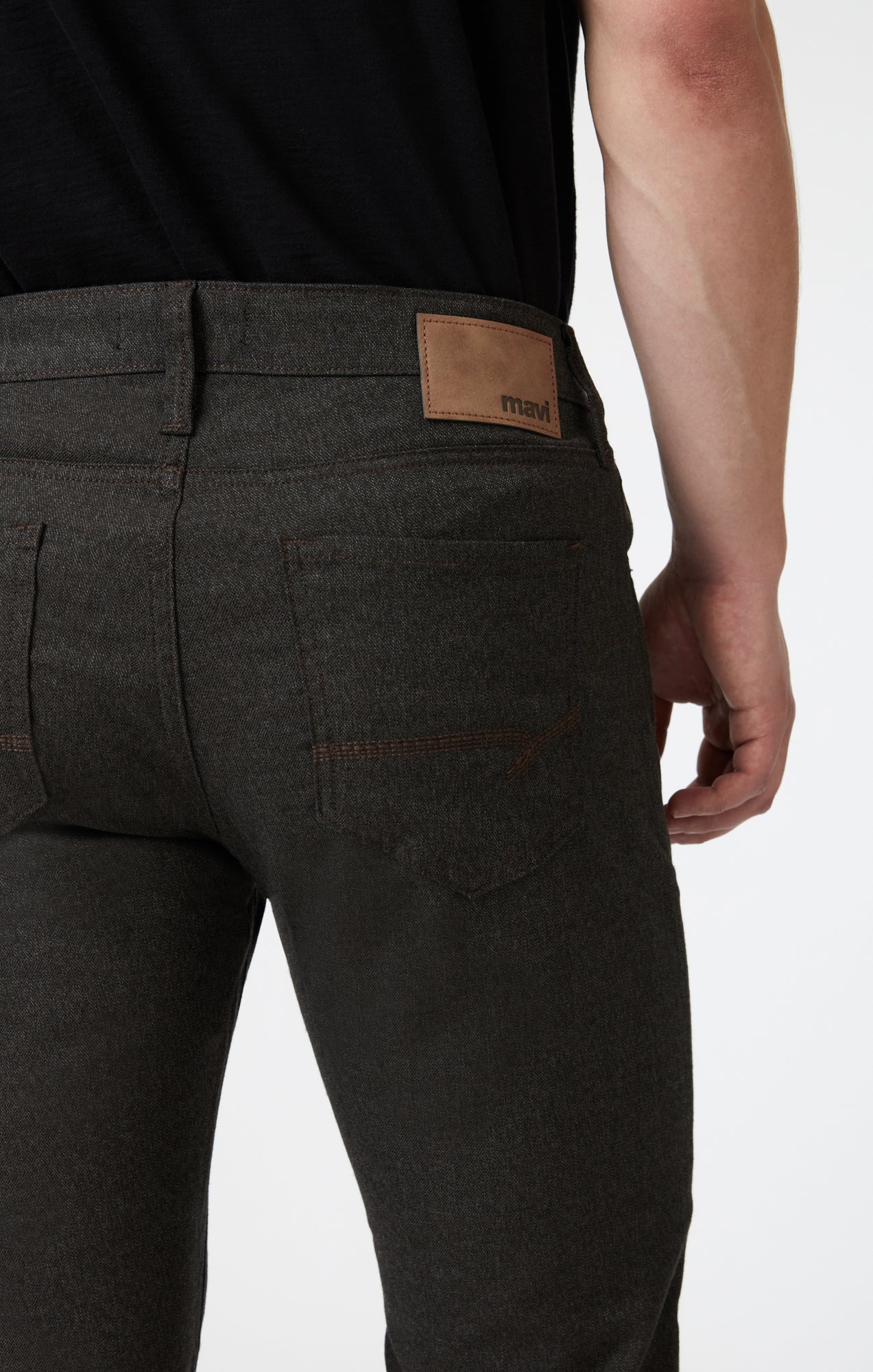MARCUS SLIM STRAIGHT LEG IN BROWN FEATHER TWEED - Image 6