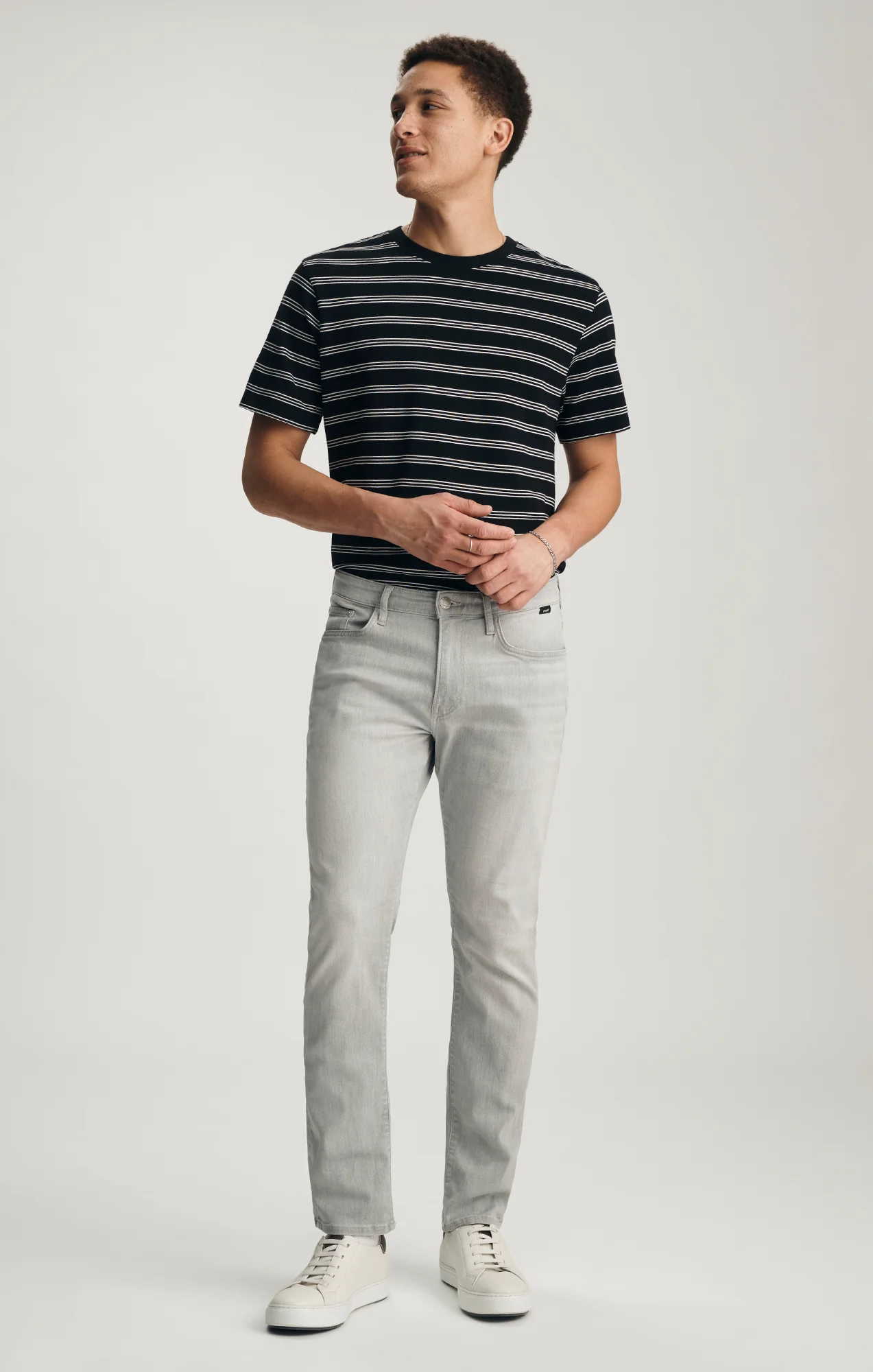 MARCUS SLIM STRAIGHT LEG IN ICE GREY FEATHER BLUE
