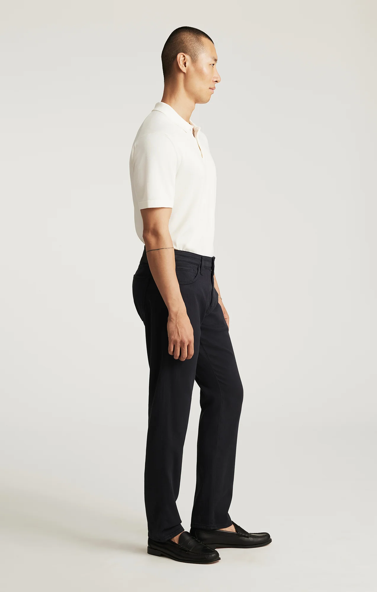 MARCUS SLIM STRAIGHT LEG IN NAVY HERRINGBONE - Image 2