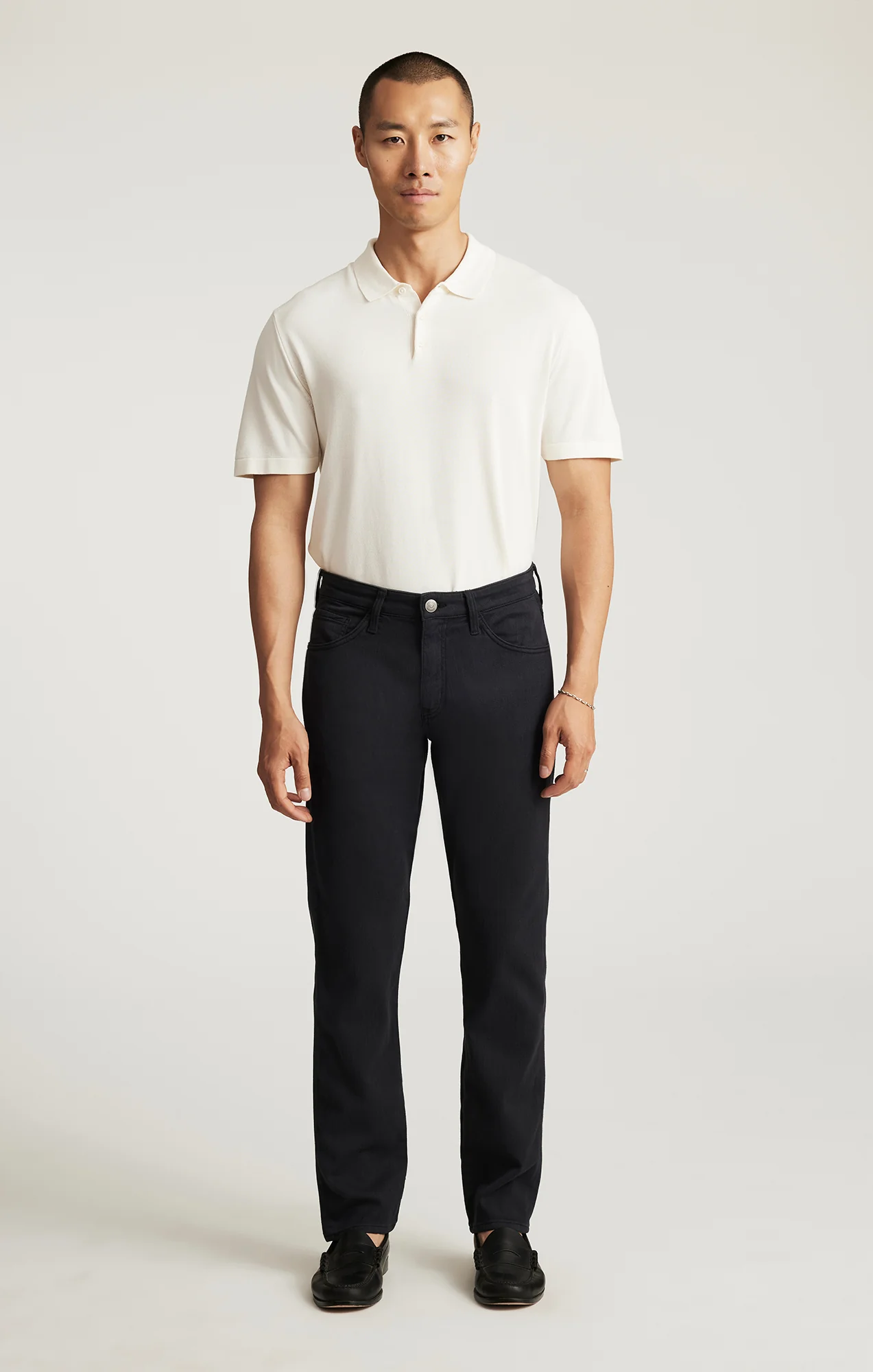 MARCUS SLIM STRAIGHT LEG IN NAVY HERRINGBONE - Image 4