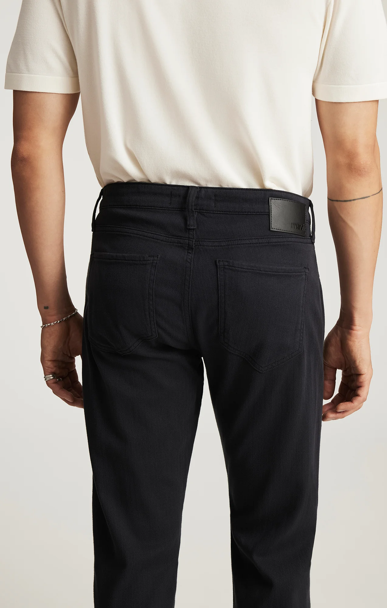 MARCUS SLIM STRAIGHT LEG IN NAVY HERRINGBONE - Image 5