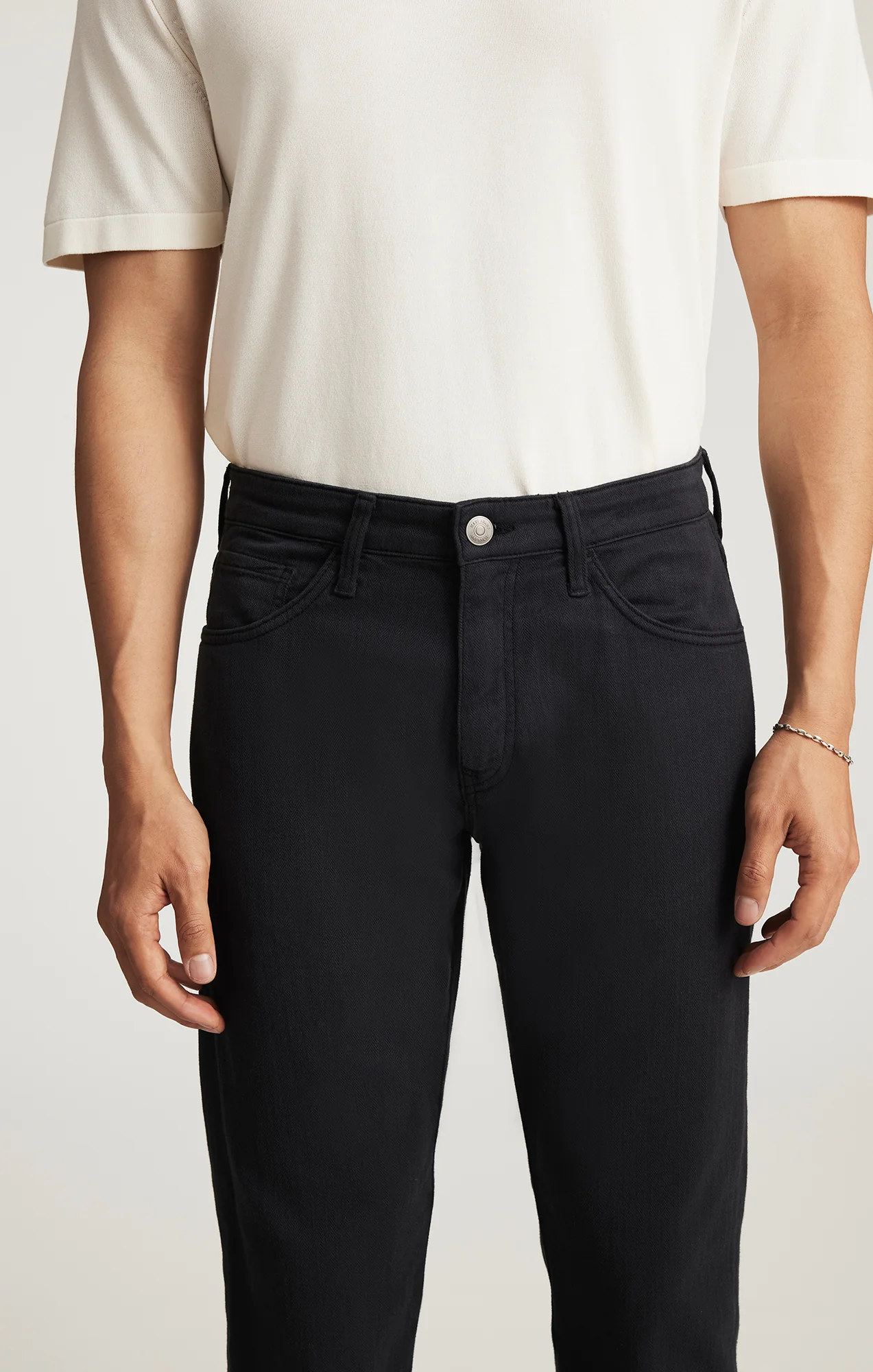 MARCUS SLIM STRAIGHT LEG IN NAVY HERRINGBONE - Image 6