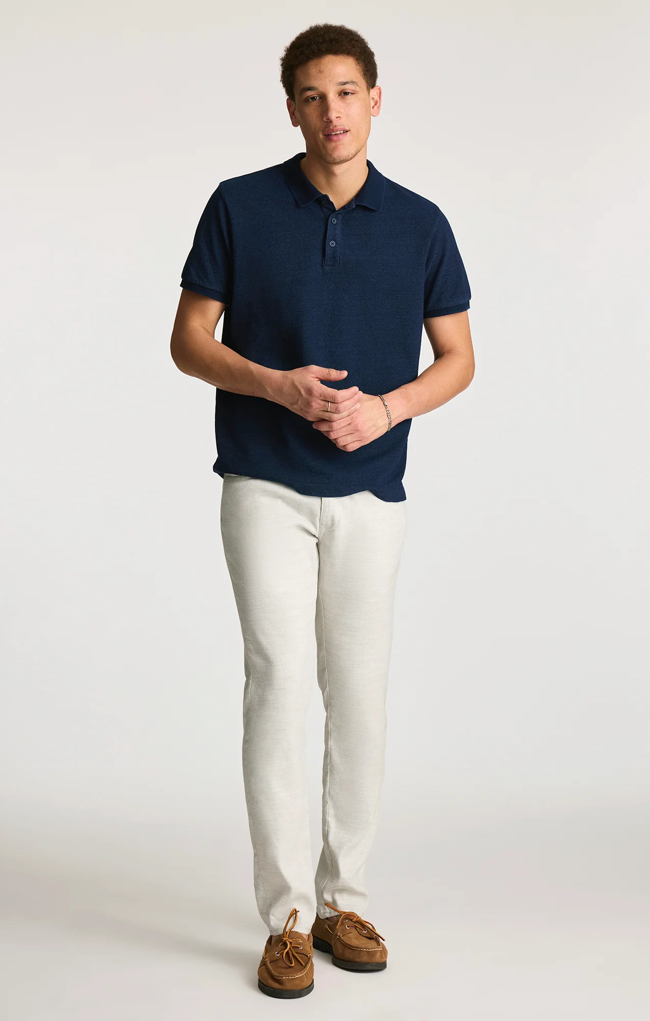 MARCUS SLIM STRAIGHT LEG IN NUDE LINEN