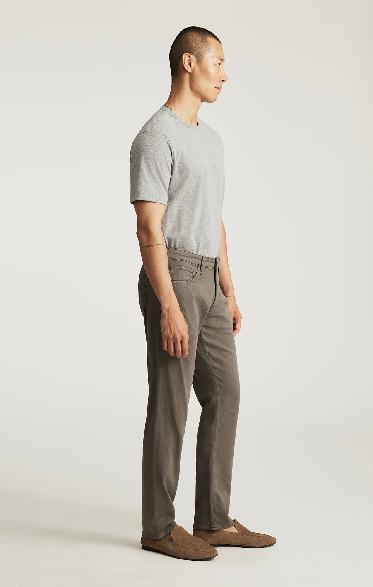 MARCUS SLIM STRAIGHT LEG IN SAGE HERRINGBONE - Image 2