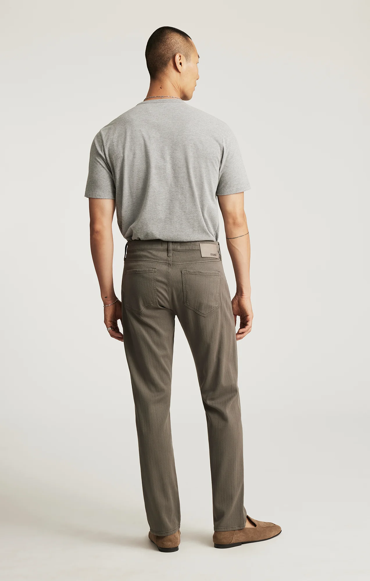 MARCUS SLIM STRAIGHT LEG IN SAGE HERRINGBONE - Image 4
