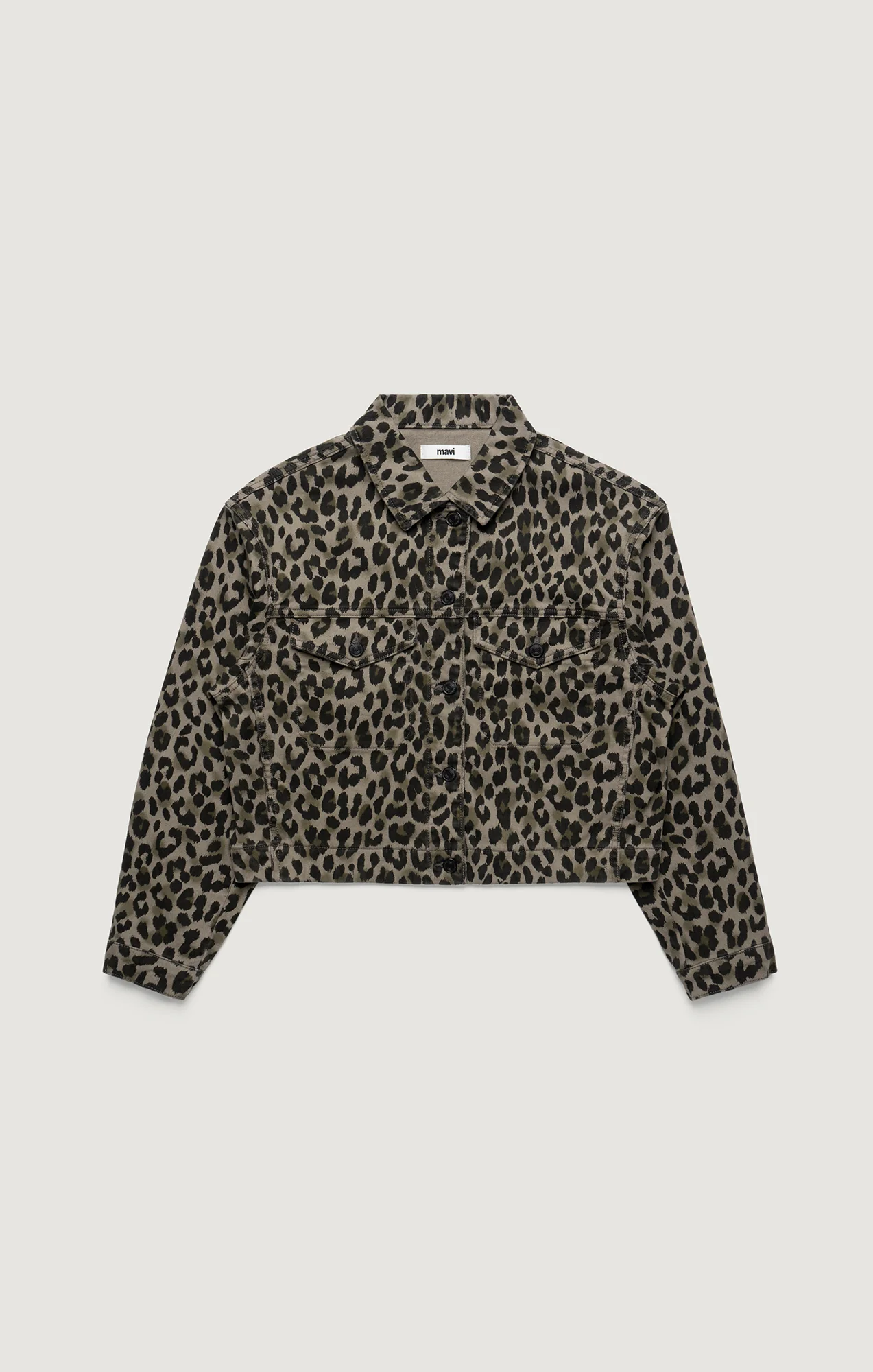 MAREN CROP JACKET IN GREEN LEO DENIM - Image 5