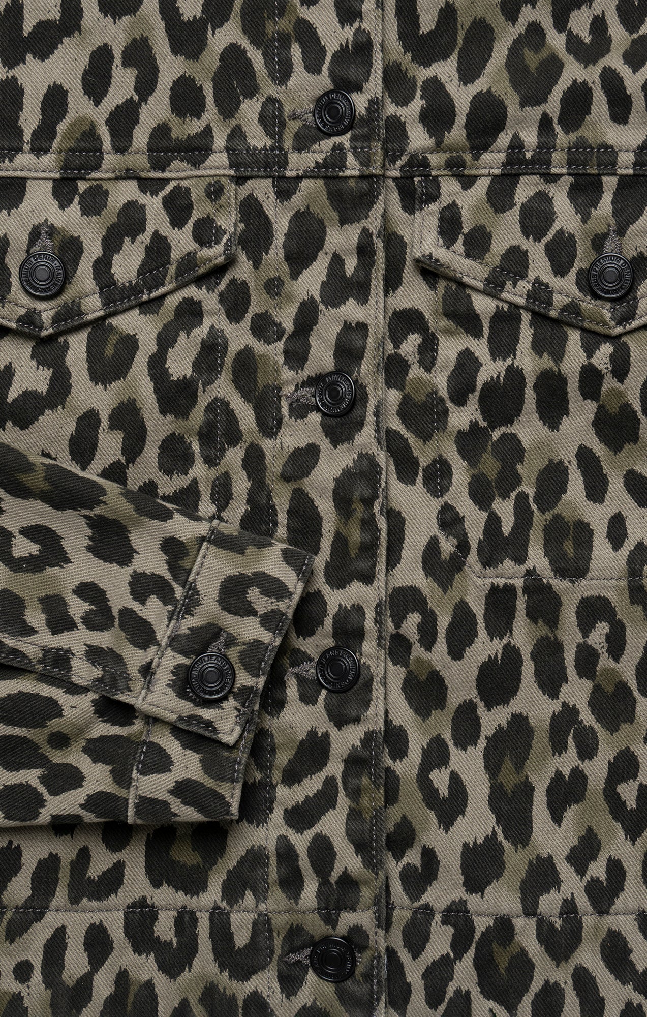 MAREN CROP JACKET IN GREEN LEO DENIM - Image 6