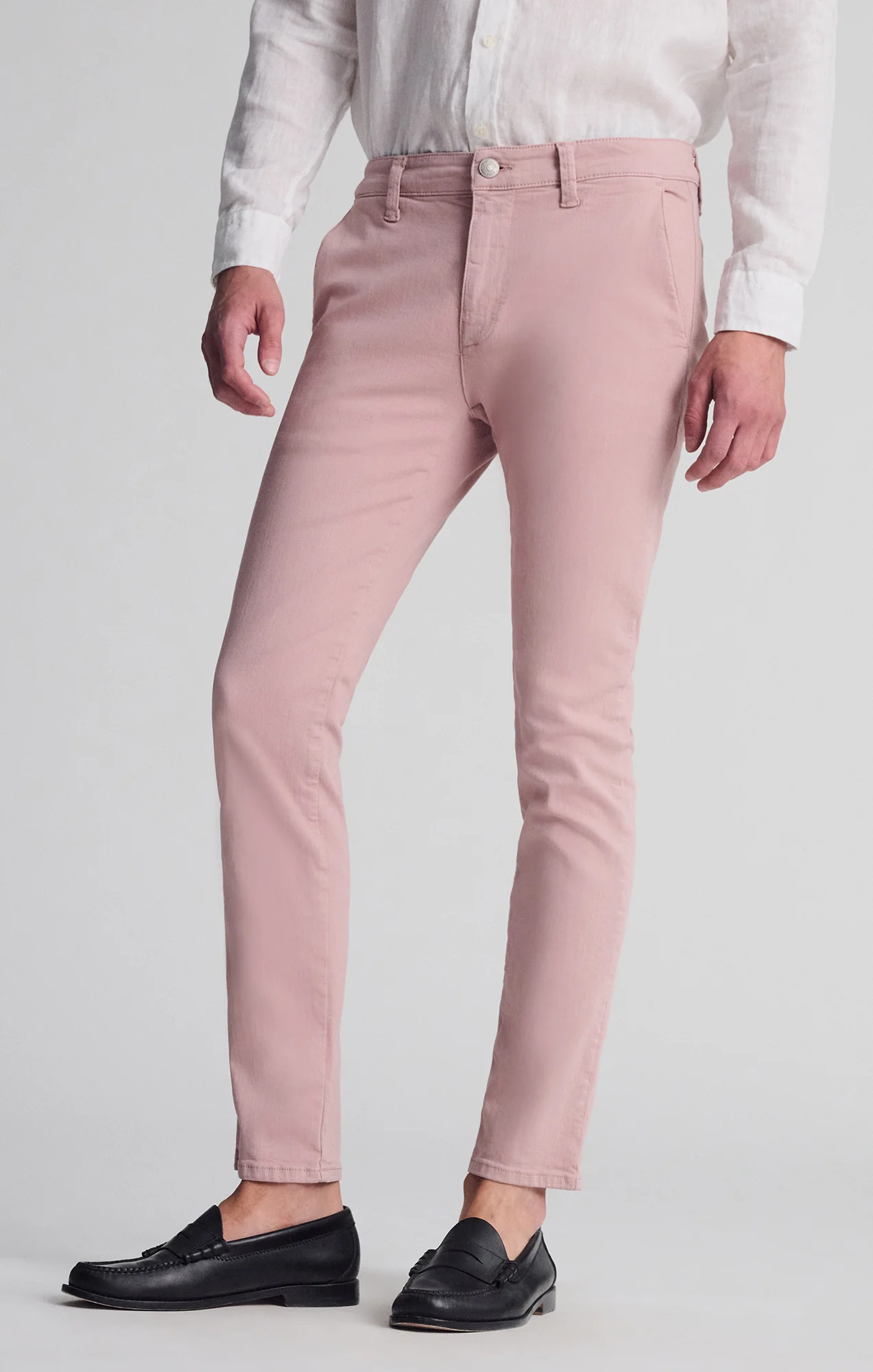 MILTON SLIM STRAIGHT CHINO IN WOODROSE LUXE TWILL - Image 2