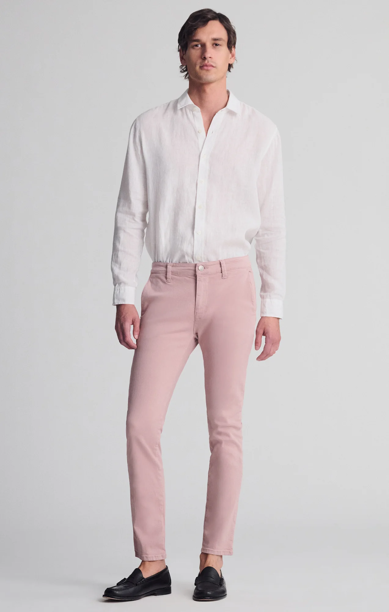MILTON SLIM STRAIGHT CHINO IN WOODROSE LUXE TWILL - Image 3