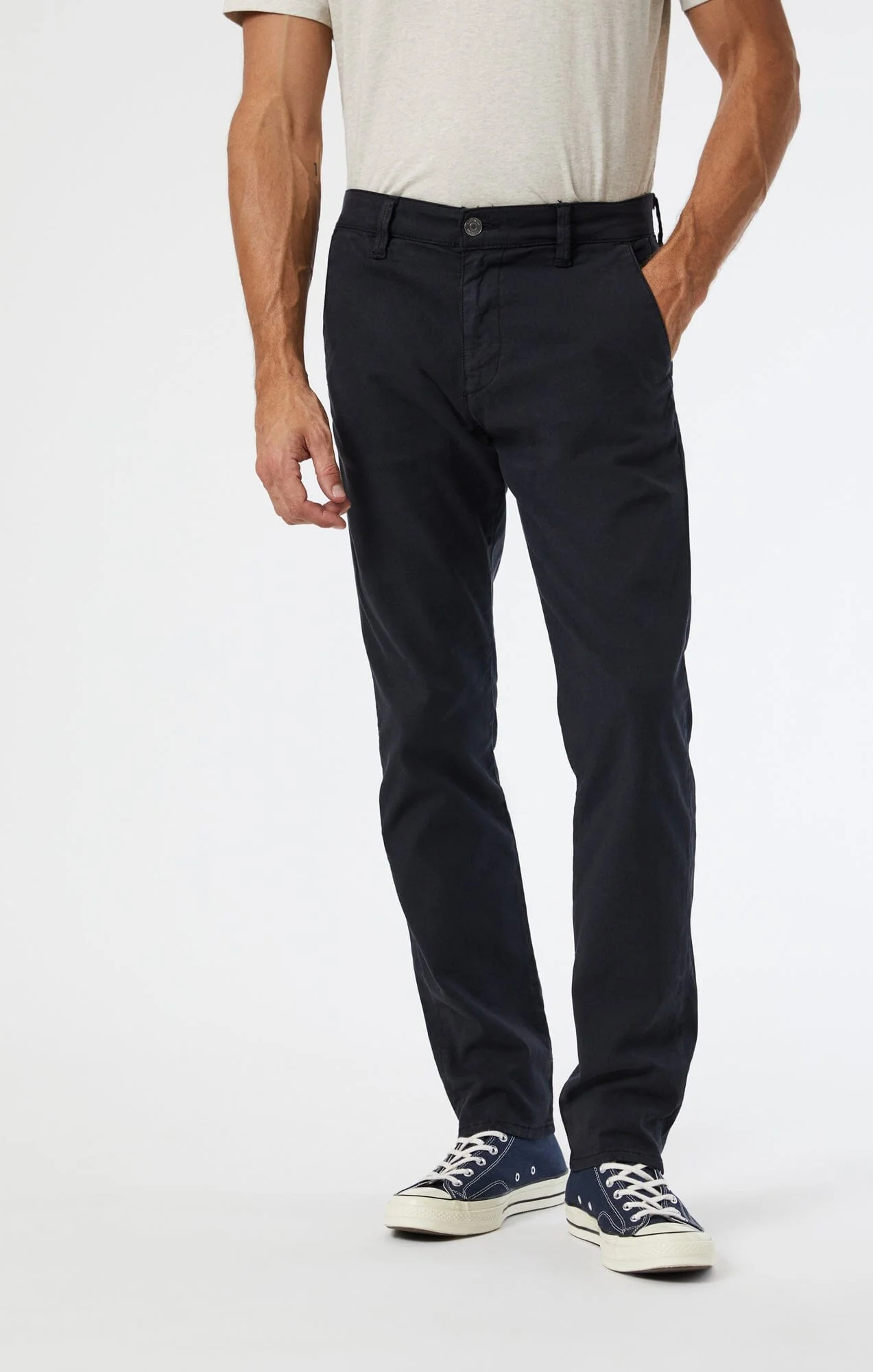 MILTON SLIM STRAIGHT CHINO IN DEEP NAVY LUXE TWILL - Image 3