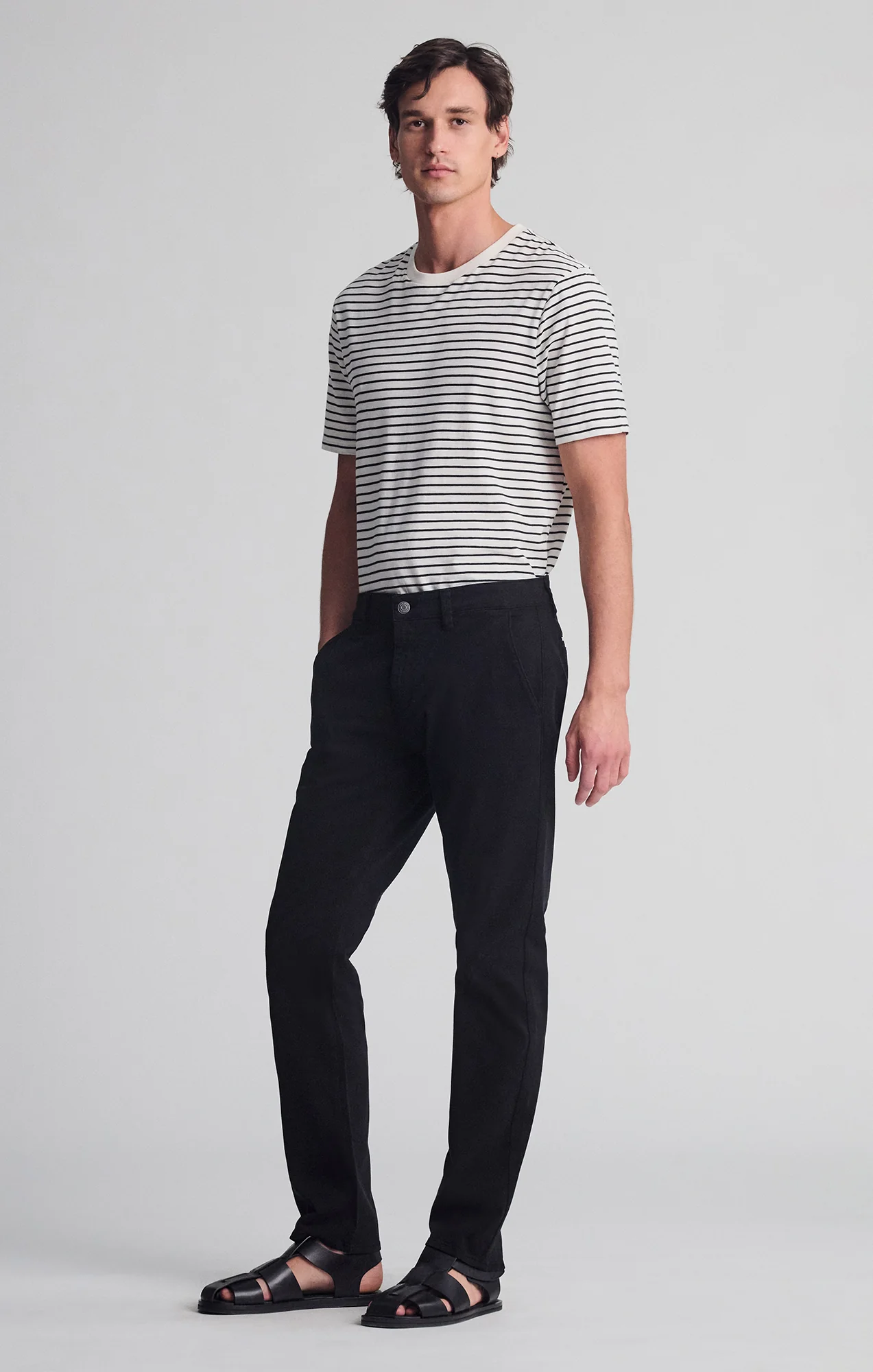MILTON SLIM STRAIGHT CHINO IN BLACK CASUAL TWILL - Image 3