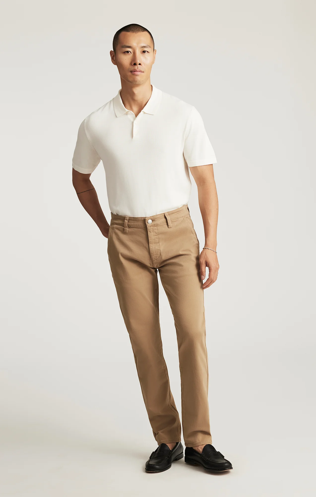MILTON SLIM STRAIGHT CHINO IN KHAKI CASUAL TWILL