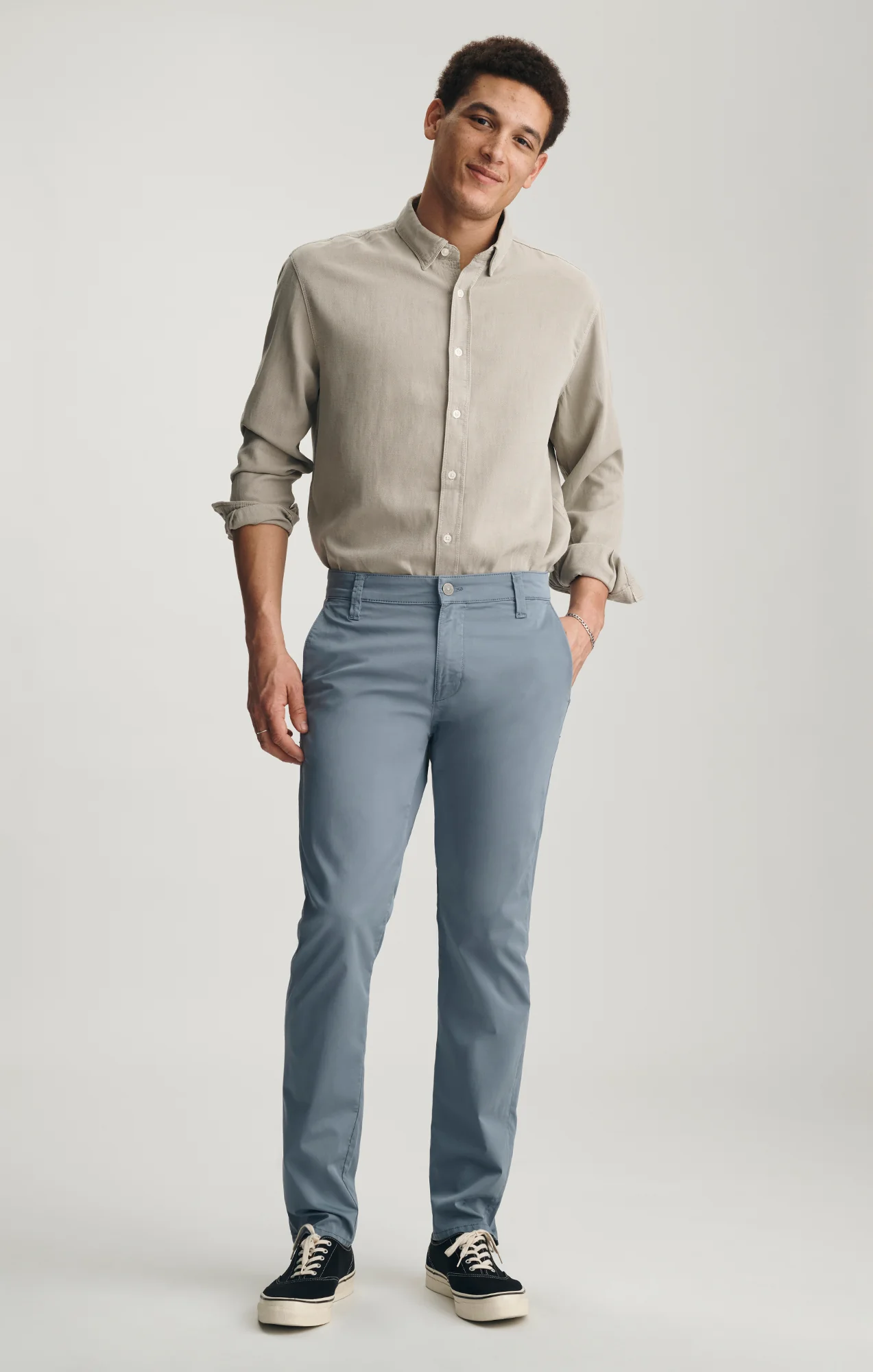 MILTON SLIM STRAIGHT CHINO IN STEEL CITY SMART