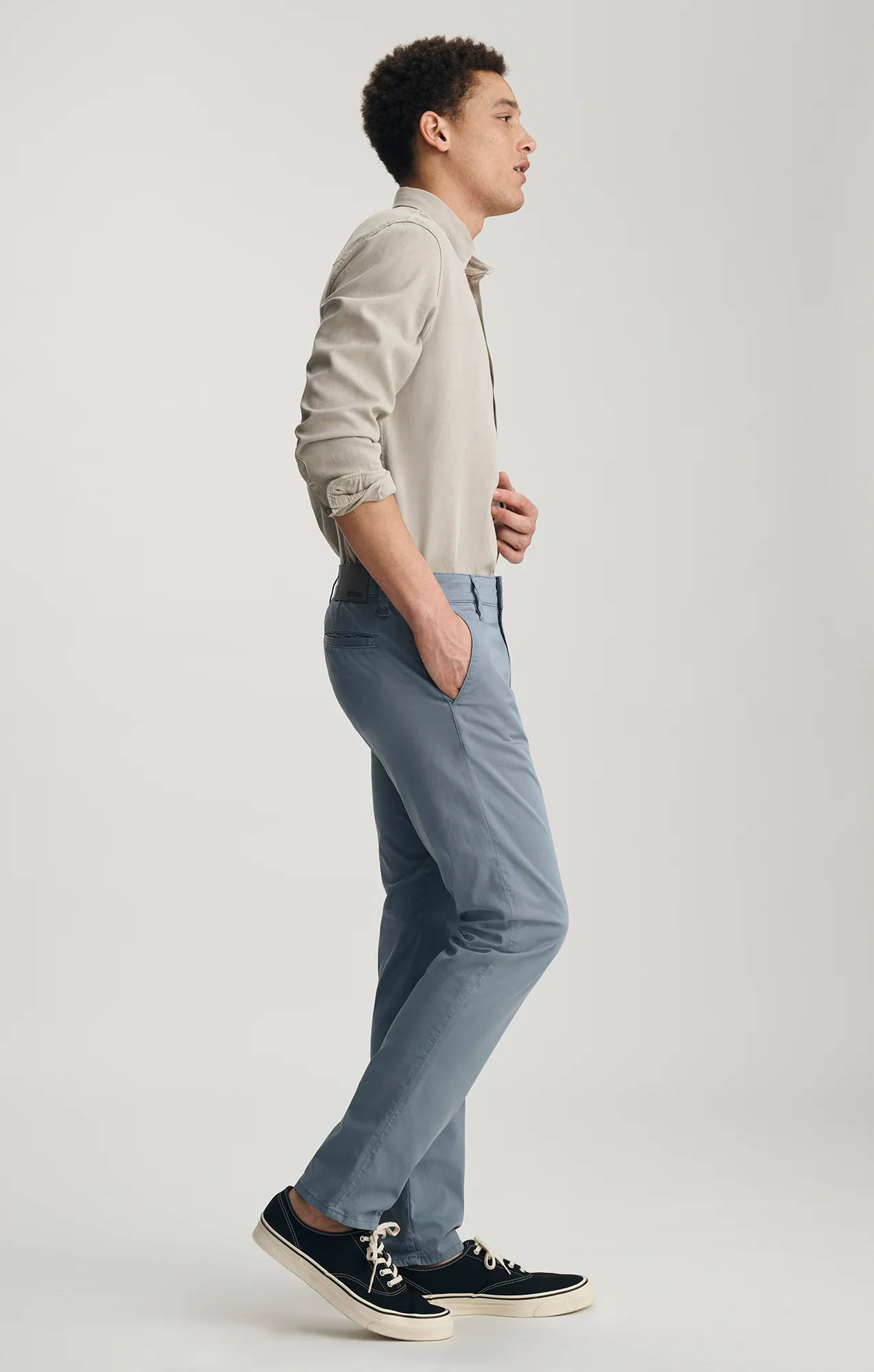 MILTON SLIM STRAIGHT CHINO IN STEEL CITY SMART - Image 2