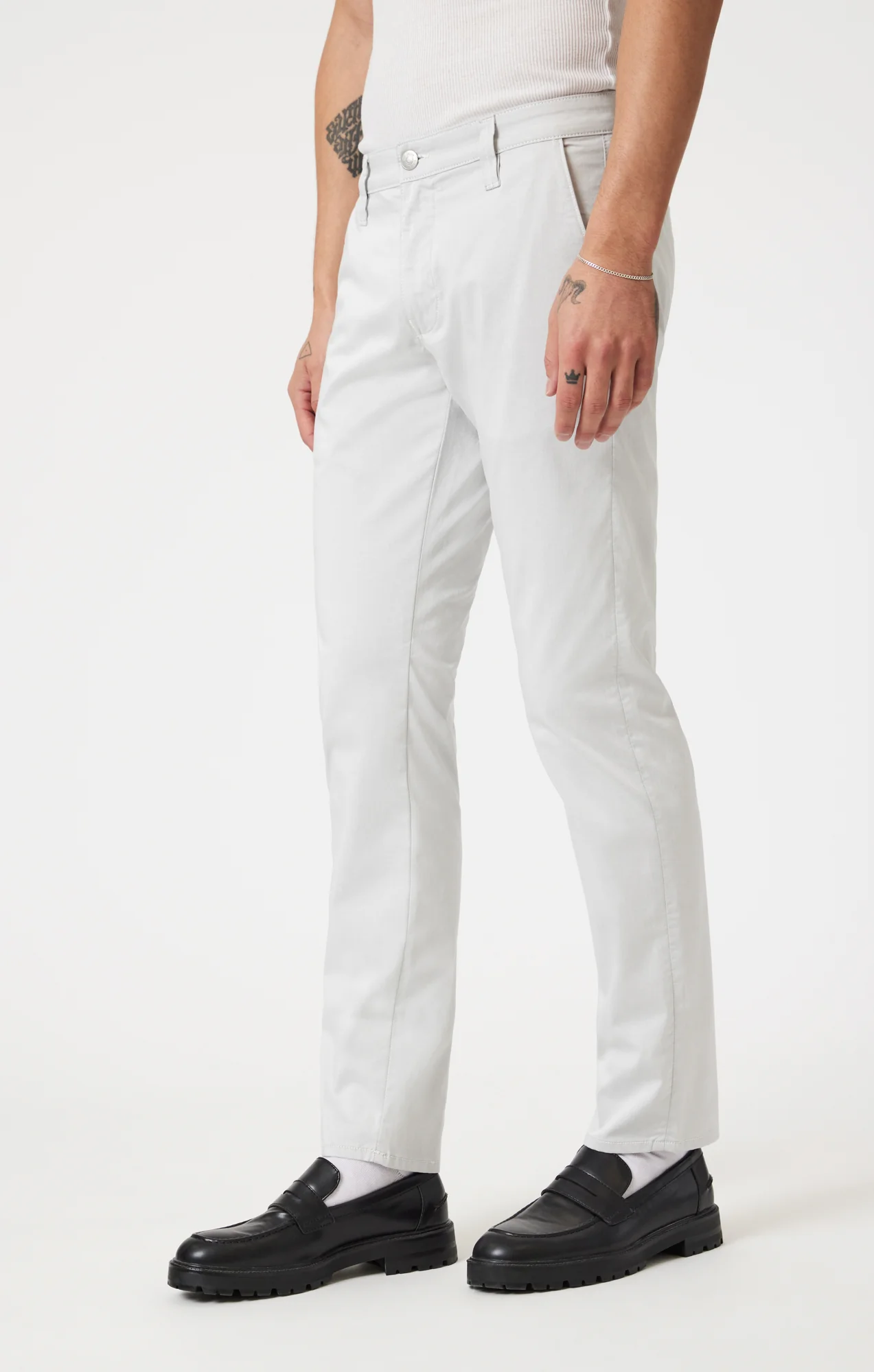 MILTON SLIM STRAIGHT CHINO PANTS IN STONE CITY SMART - Image 6