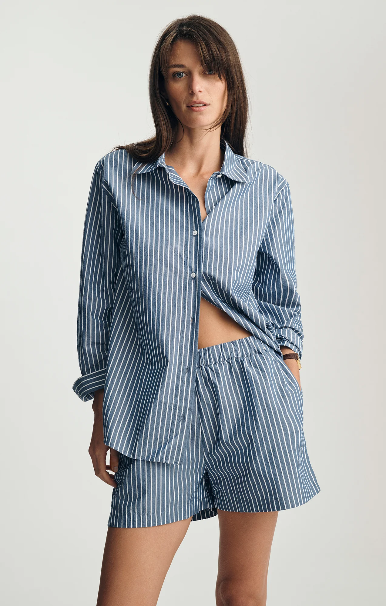 MINI SHORTS IN NAVY PEONY STRIPE - Image 3