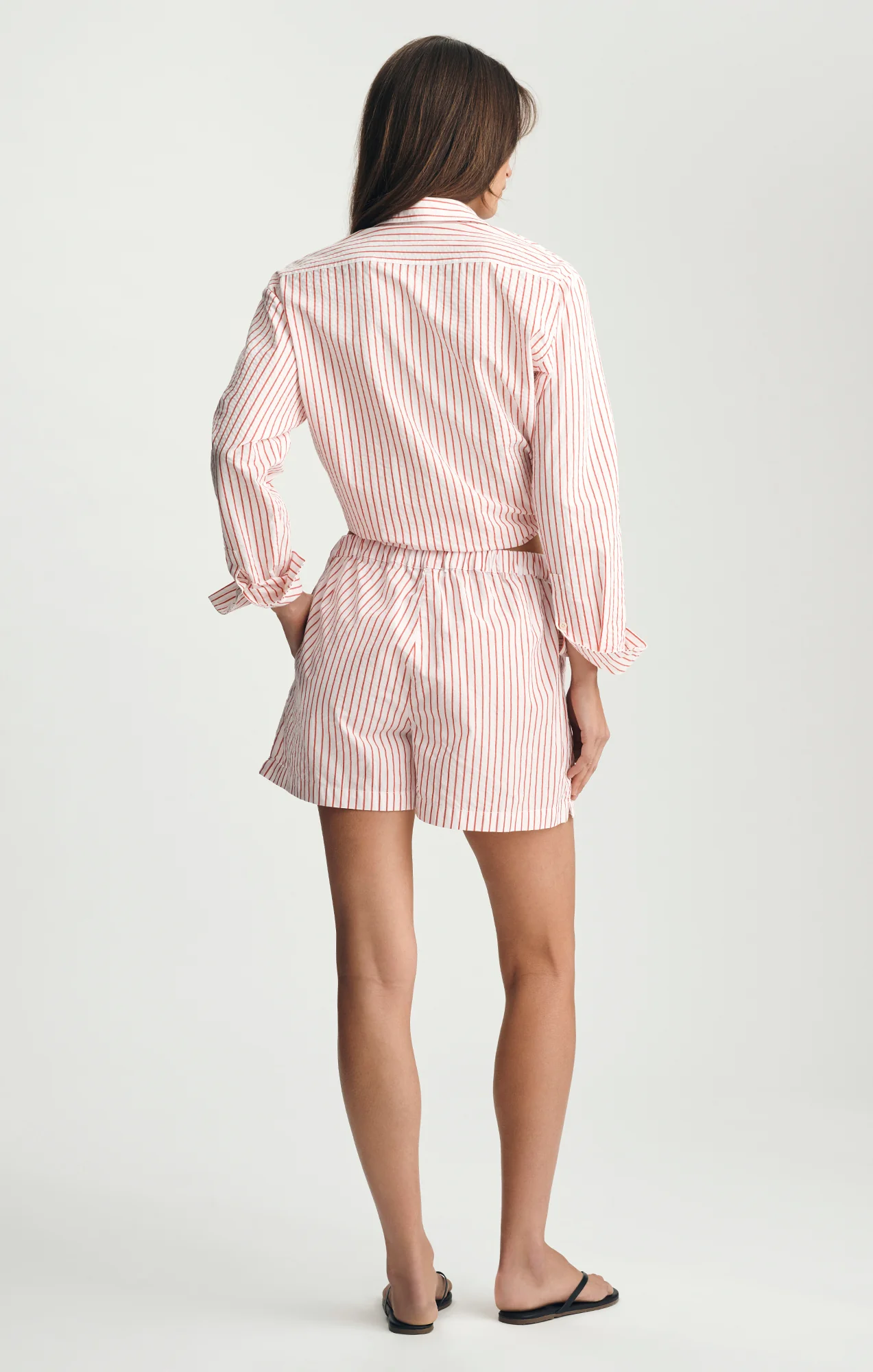 MINI SHORTS IN RED STRIPED - Image 2