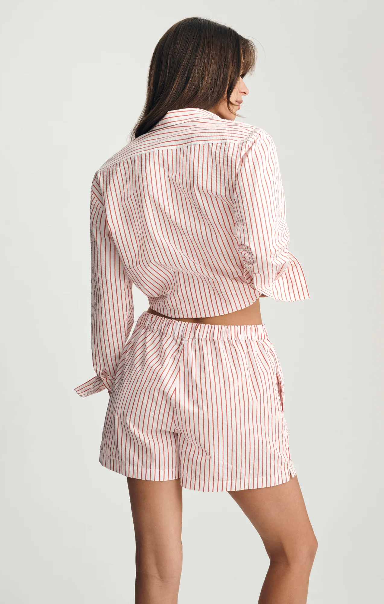 MINI SHORTS IN RED STRIPED - Image 4