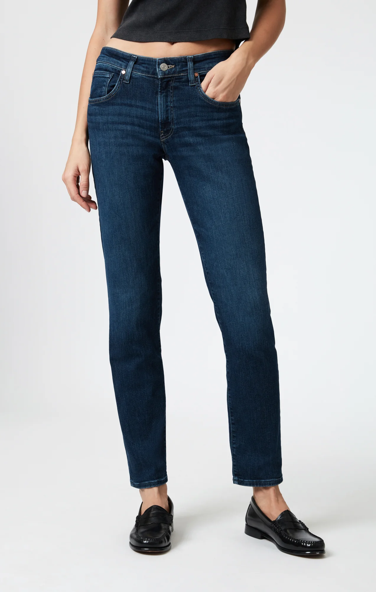MIRELLA STRAIGHT LEG IN DARK BRUSHED FLEX BLUE - Image 3