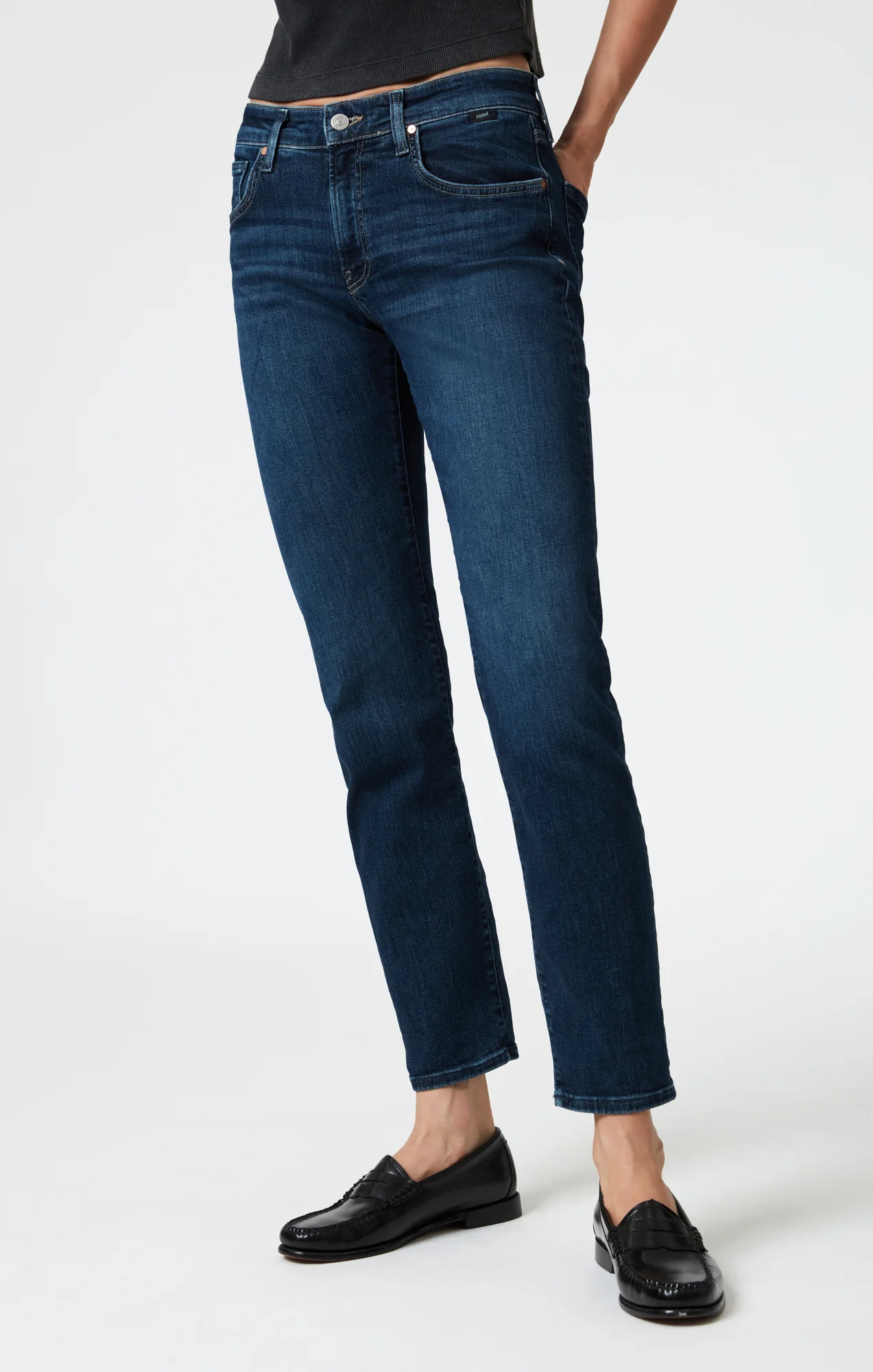 MIRELLA STRAIGHT LEG IN DARK BRUSHED FLEX BLUE - Image 4