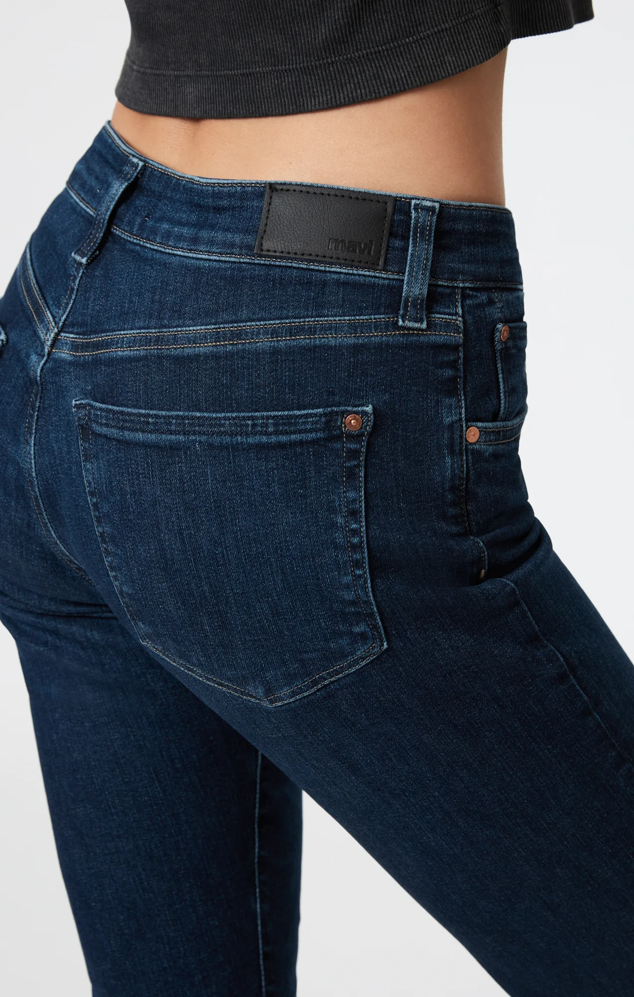MIRELLA STRAIGHT LEG IN DARK BRUSHED FLEX BLUE - Image 6