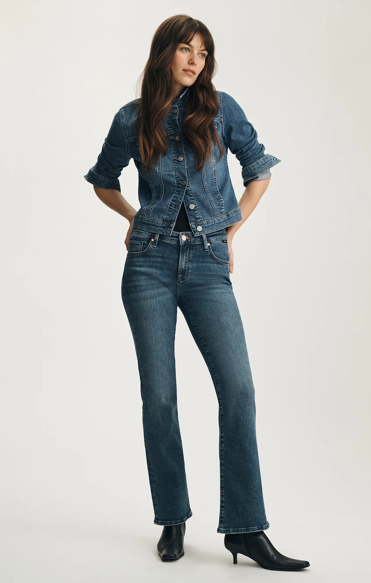 MOLLY BOOTCUT IN DARK BRUSHED FLEX BLUE