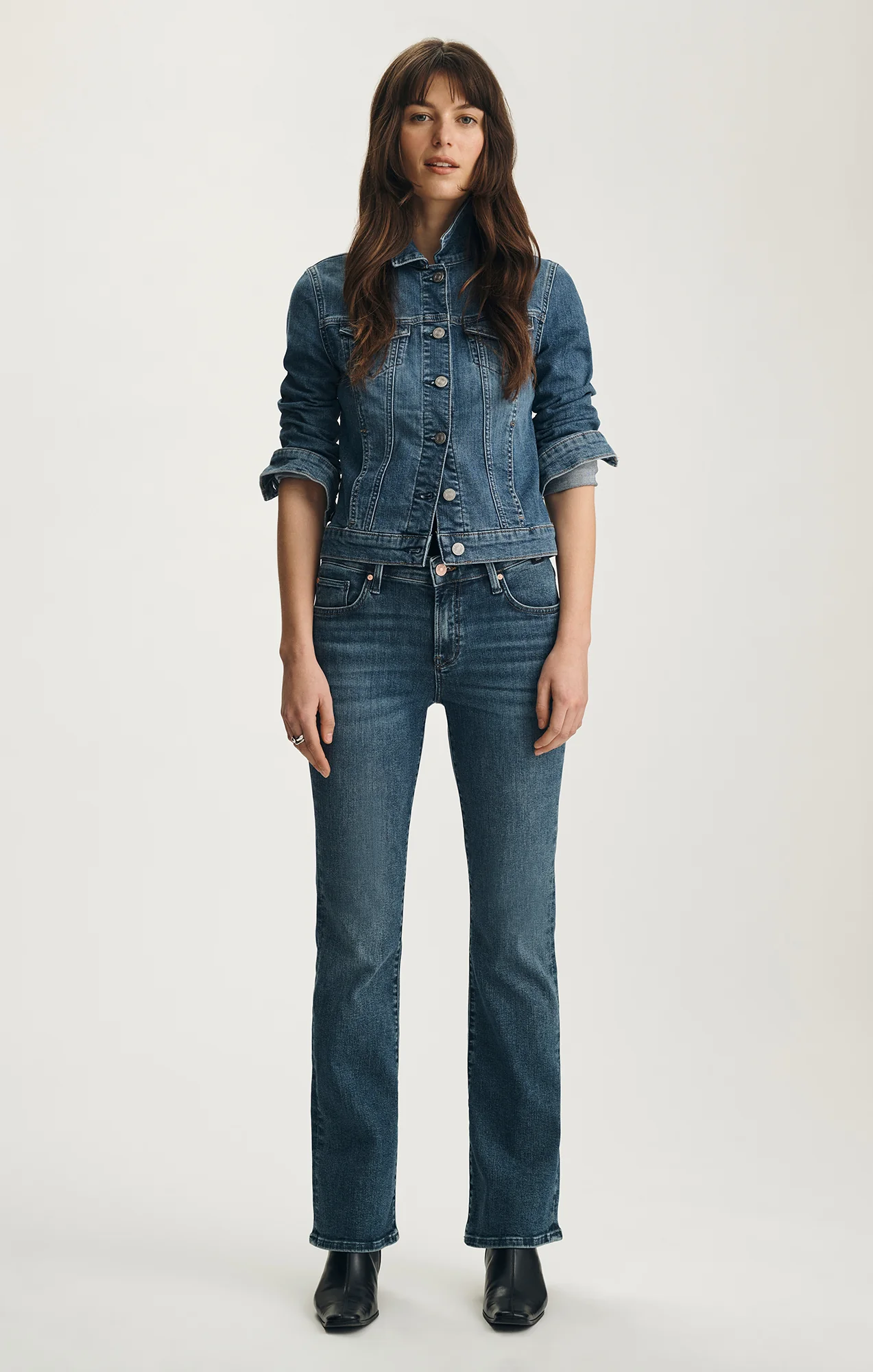 MOLLY BOOTCUT IN DARK BRUSHED FLEX BLUE - Image 4