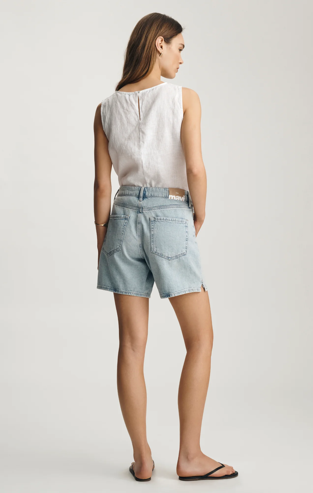 NELLA RELAXED SHORTS IN BLEACHED LINEN DENIM - Image 2