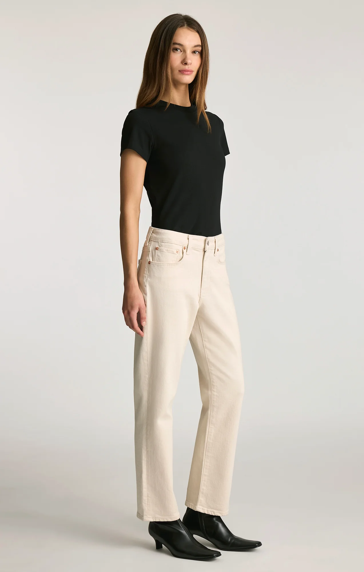 NEW YORK STRAIGHT LEG IN NATURAL ECRU DENIM - Image 2