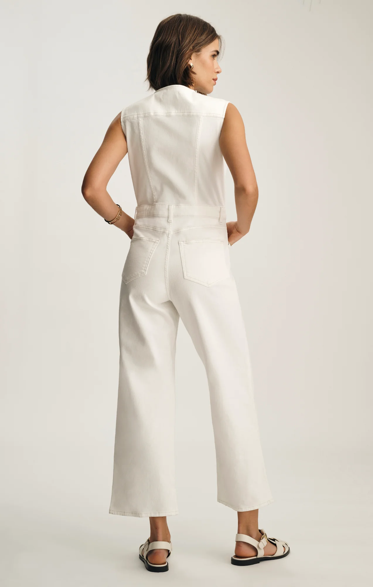 NILLY DENIM JUMPSUIT IN OFF WHITE DENIM - Image 2