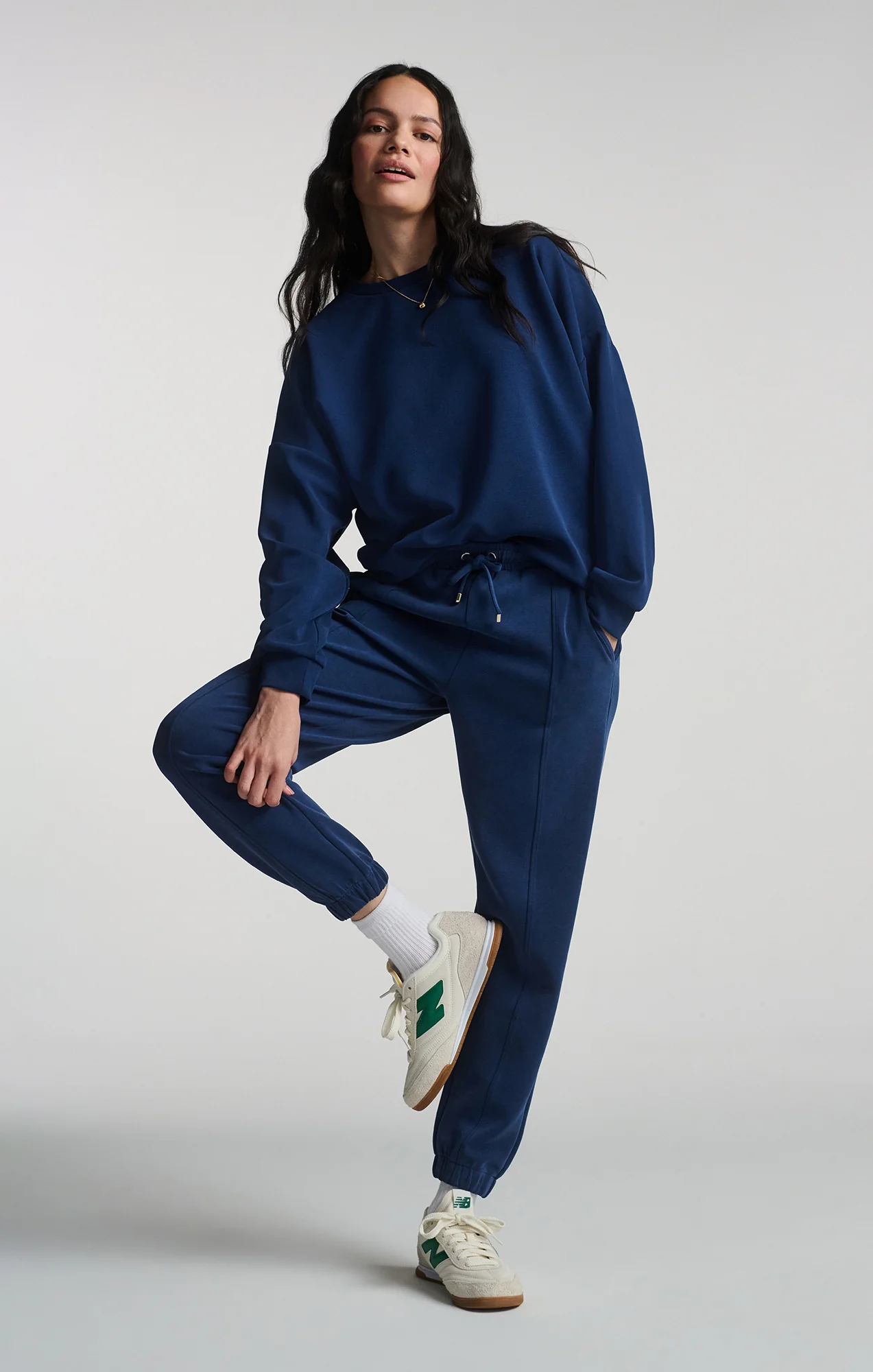 LUXE TOUCH TENCEL™ SWEATSHIRT IN MEDIEVAL BLUE - Image 2