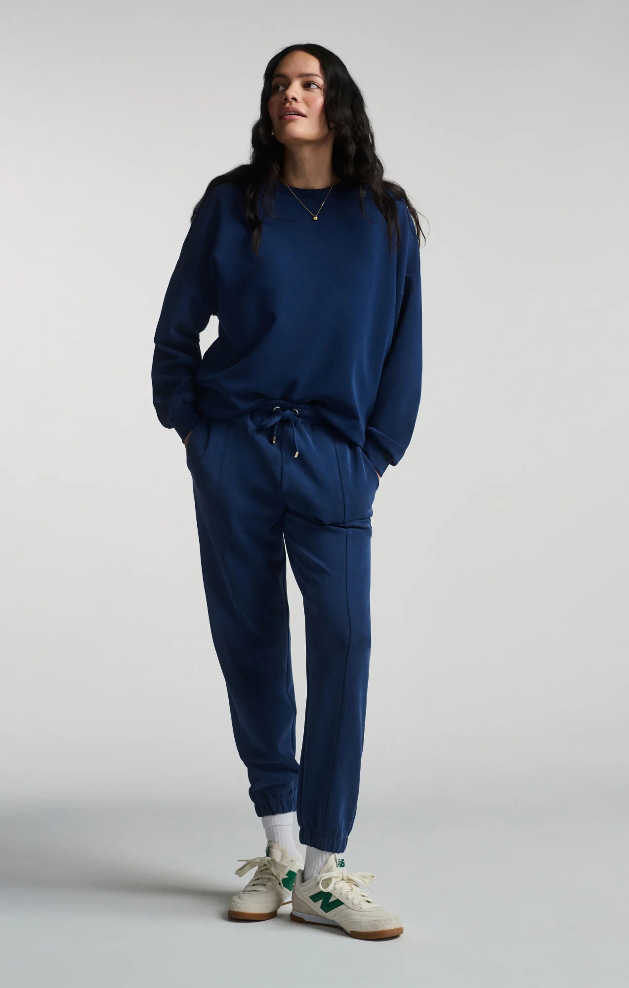 LUXE TOUCH TENCEL™ SWEATSHIRT IN MEDIEVAL BLUE - Image 4