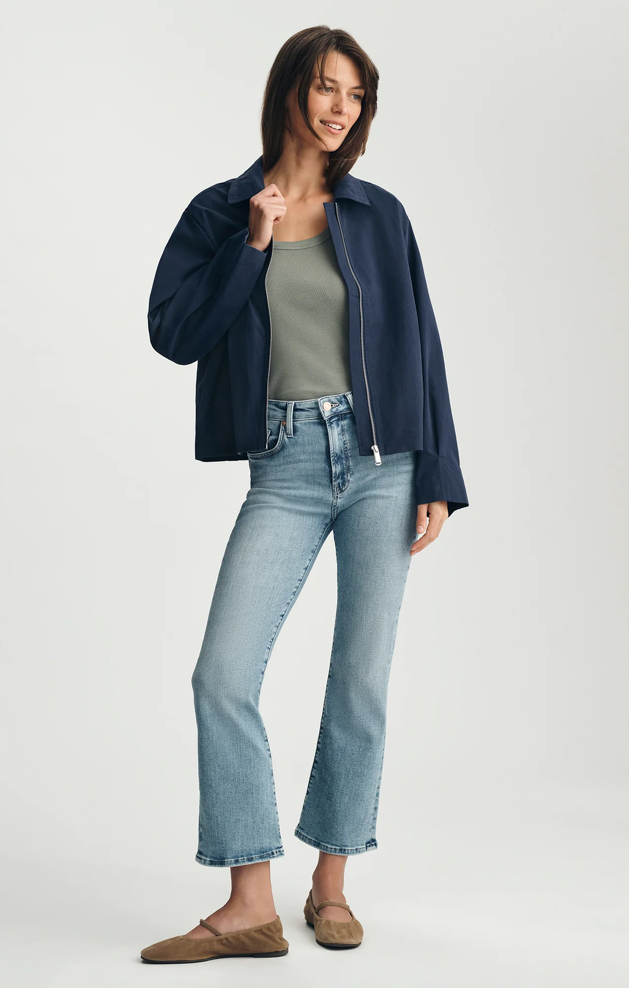 OVERSIZED ZIP JACKET IN BLACK IRIS - Image 4