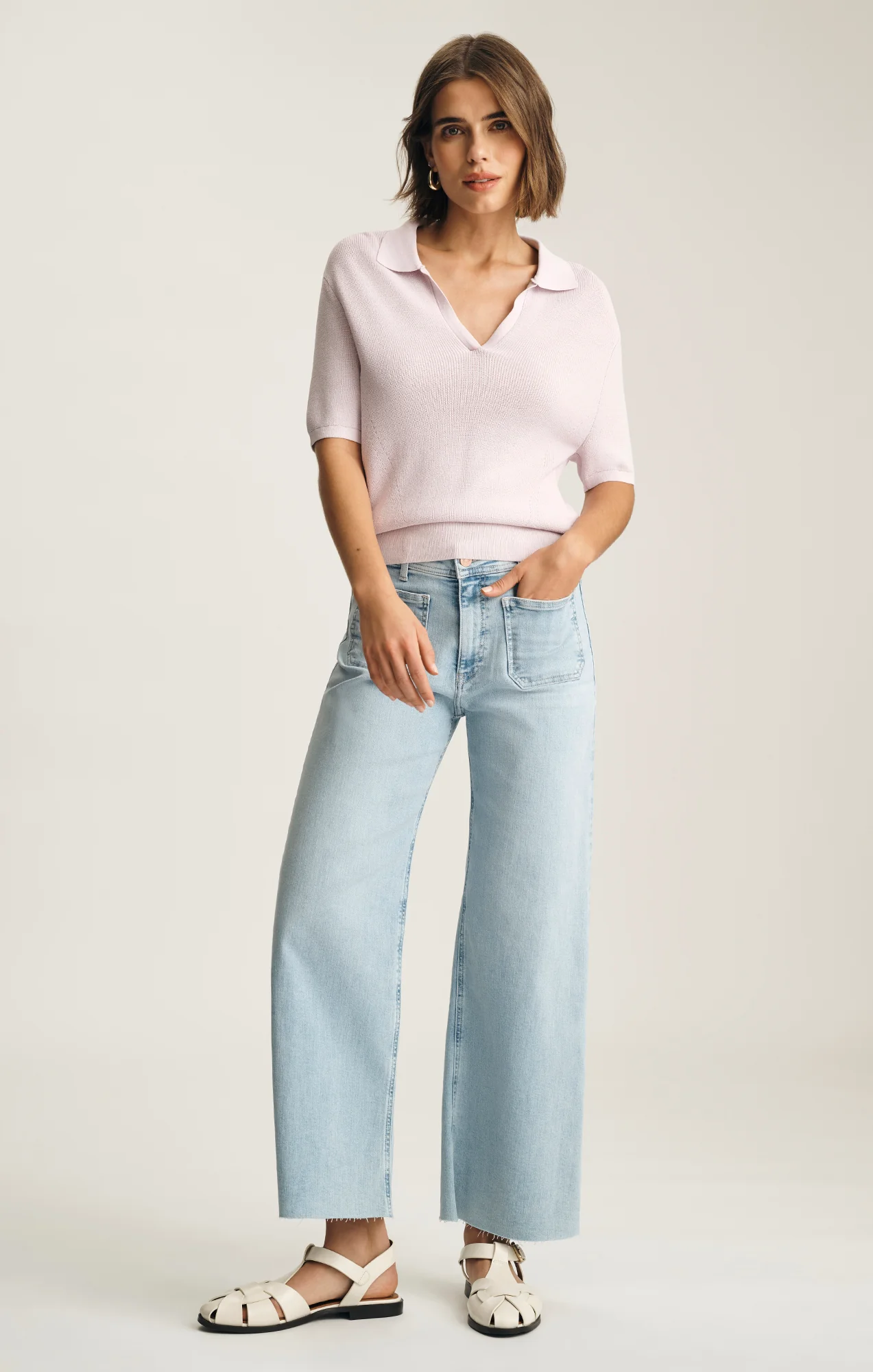 PALOMA MARINE WIDE LEG IN BLEACHED FLEX BLUE