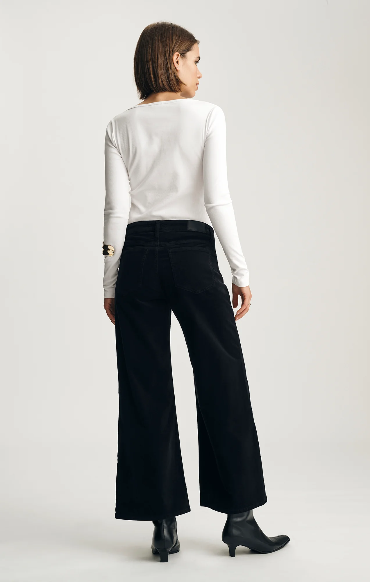 PALOMA WIDE LEG IN BLACK VELVET - Image 2
