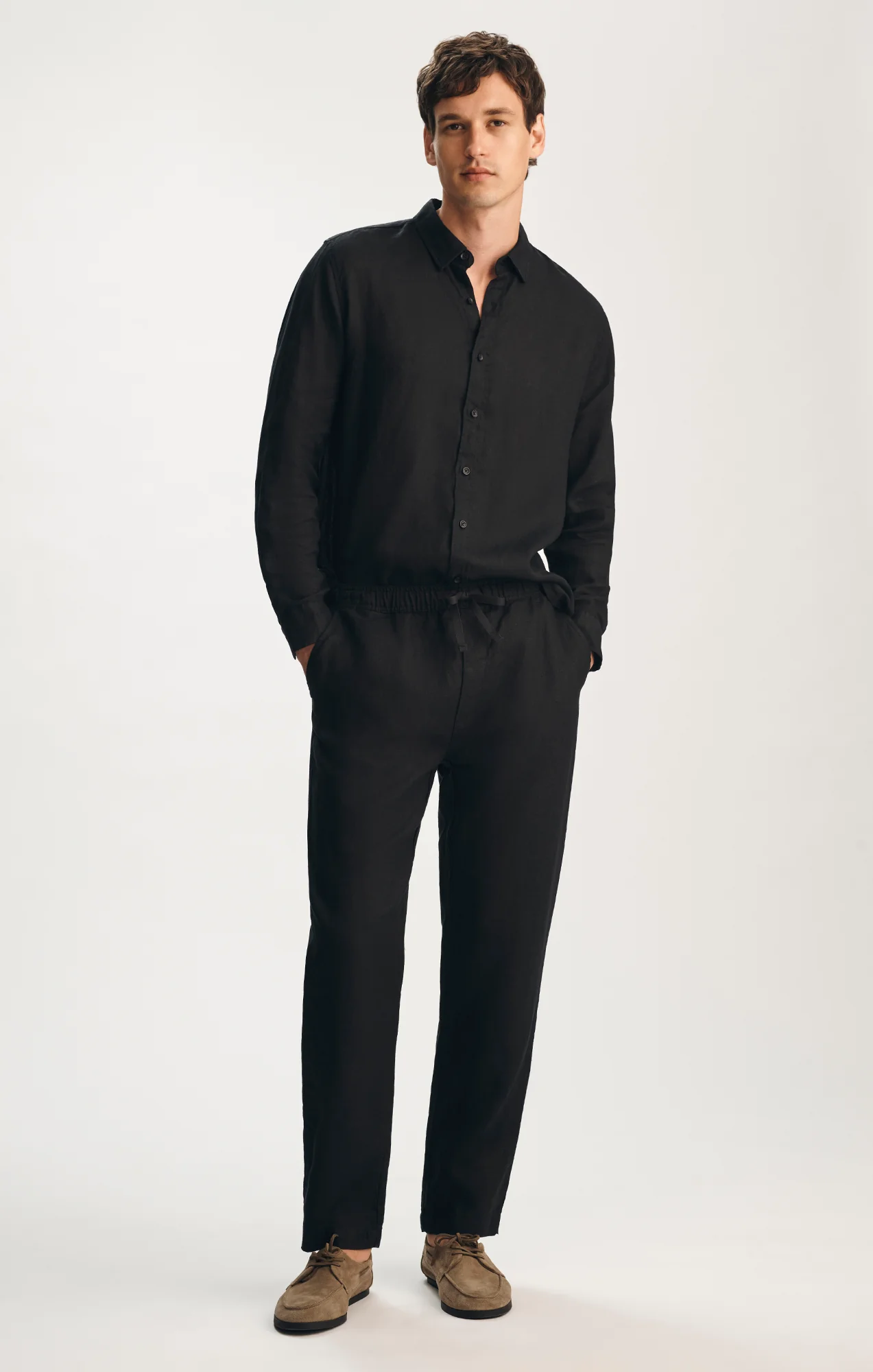 LINEN PANTS IN BLACK