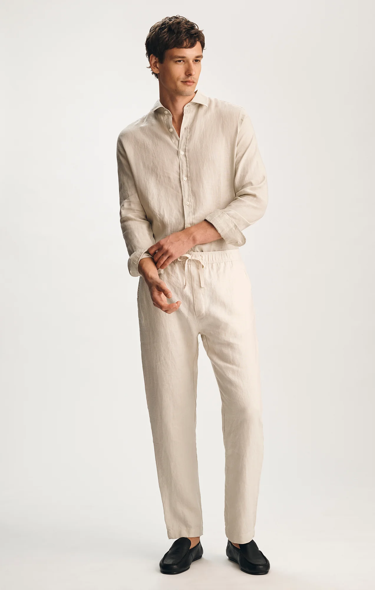 LINEN PANTS IN SILVER BIRCH