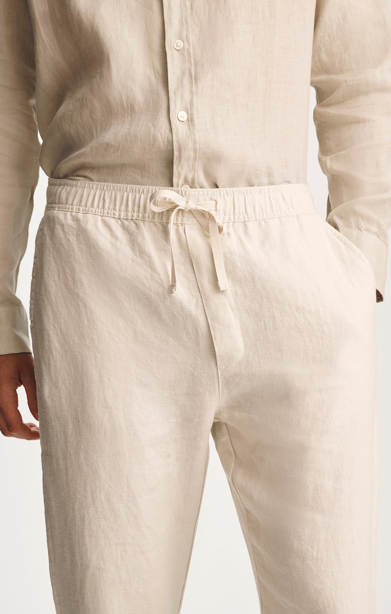 LINEN PANTS IN SILVER BIRCH - Image 6