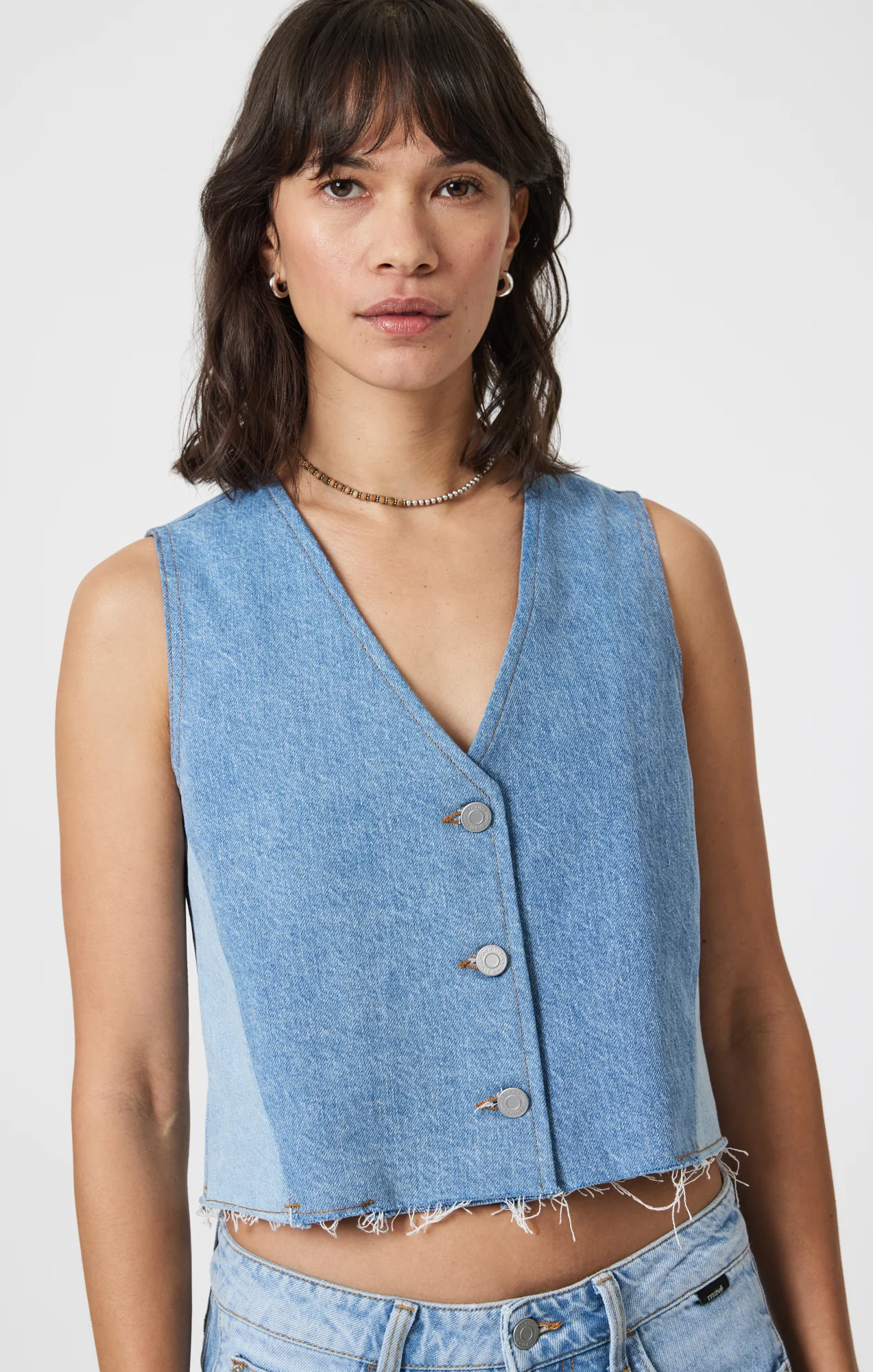 PEONY VEST IN BLOCKING DENIM - Image 4