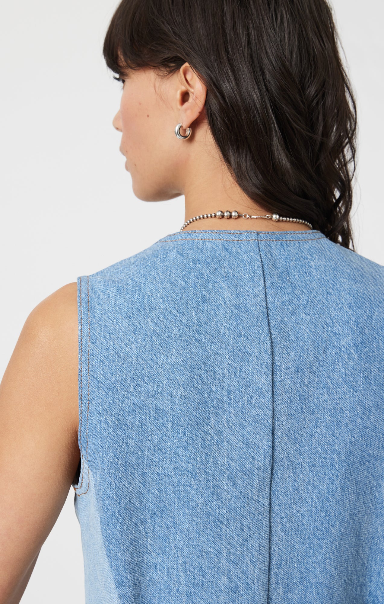 PEONY VEST IN BLOCKING DENIM - Image 7