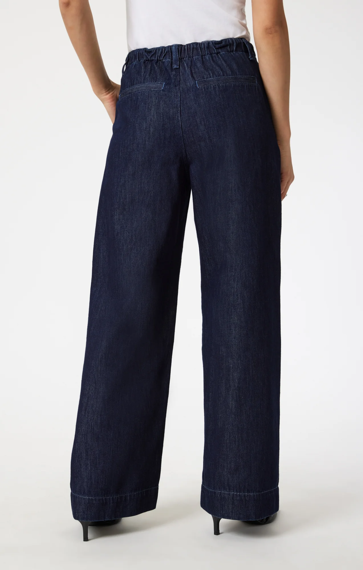 PERA PLEATED WIDE LEG IN RINSE DENIM - Image 5